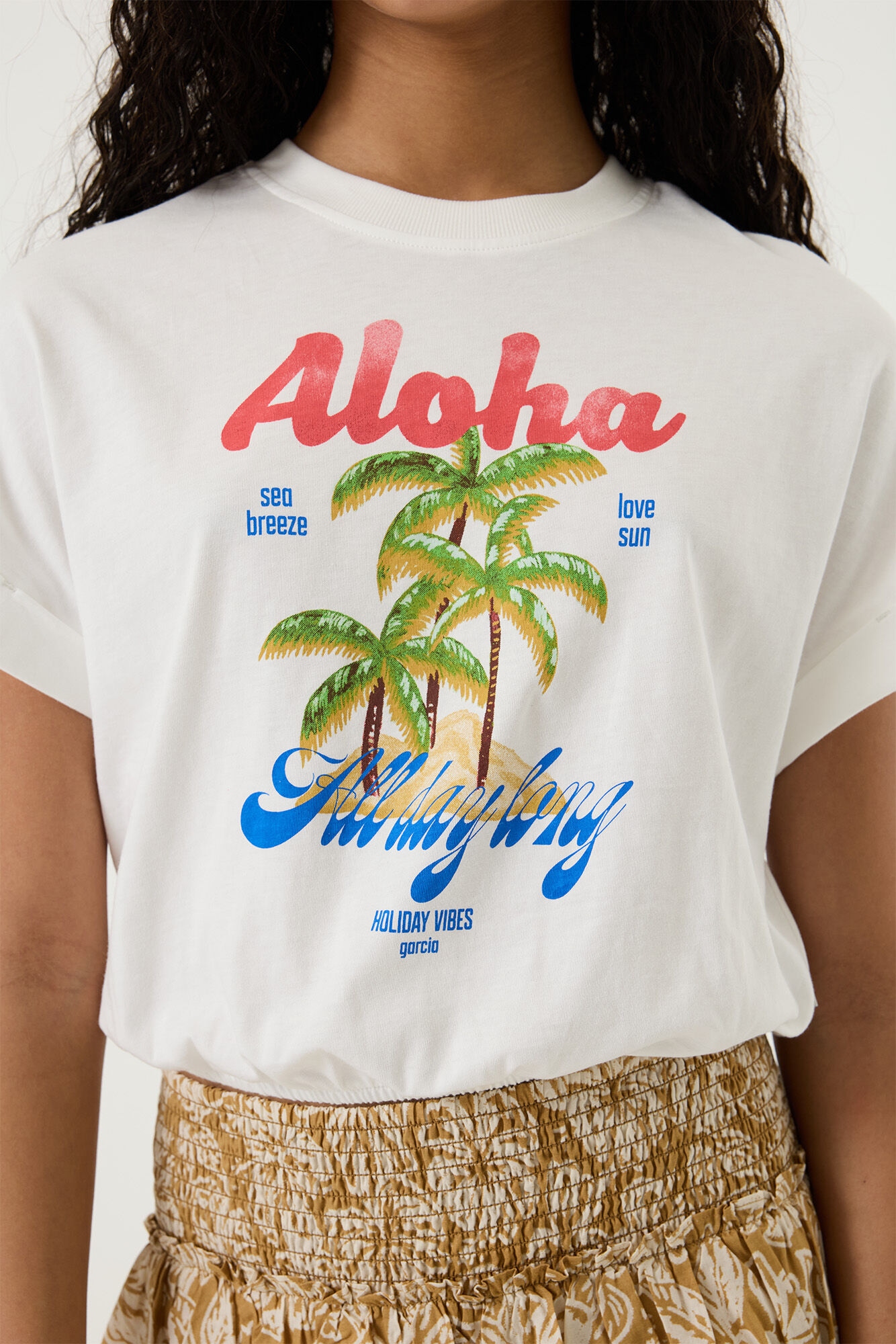 Garcia Rundhalsshirt kurz, mit großém Frontprint, for Girls