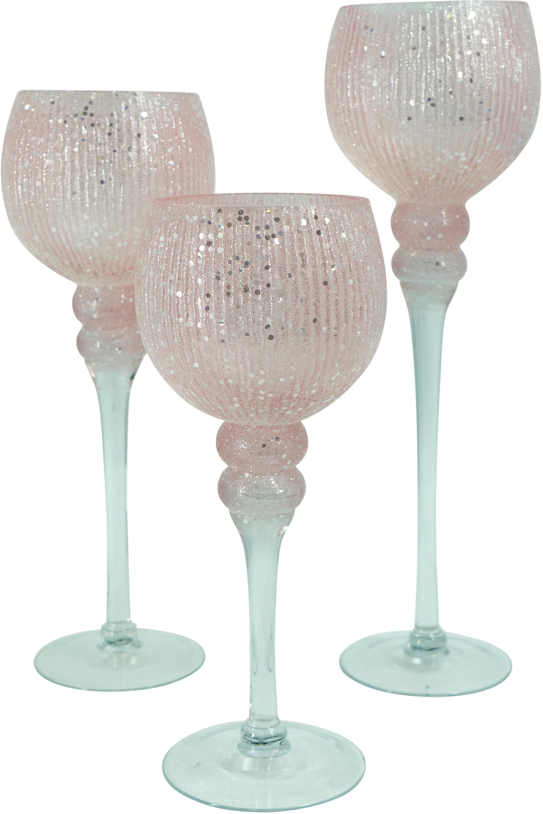 Kerzenhalter »Florenz, Weihnachtsdeko«, (Set, 3 St.), aus Glas