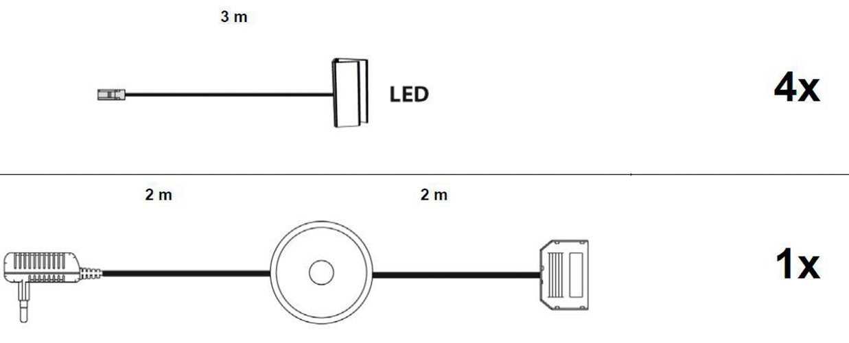 trendteam LED Schrankinnenraumbeleuchtung »Glaskantenbeleuchtung« LED-Board 5 Stk. Kaltweiß