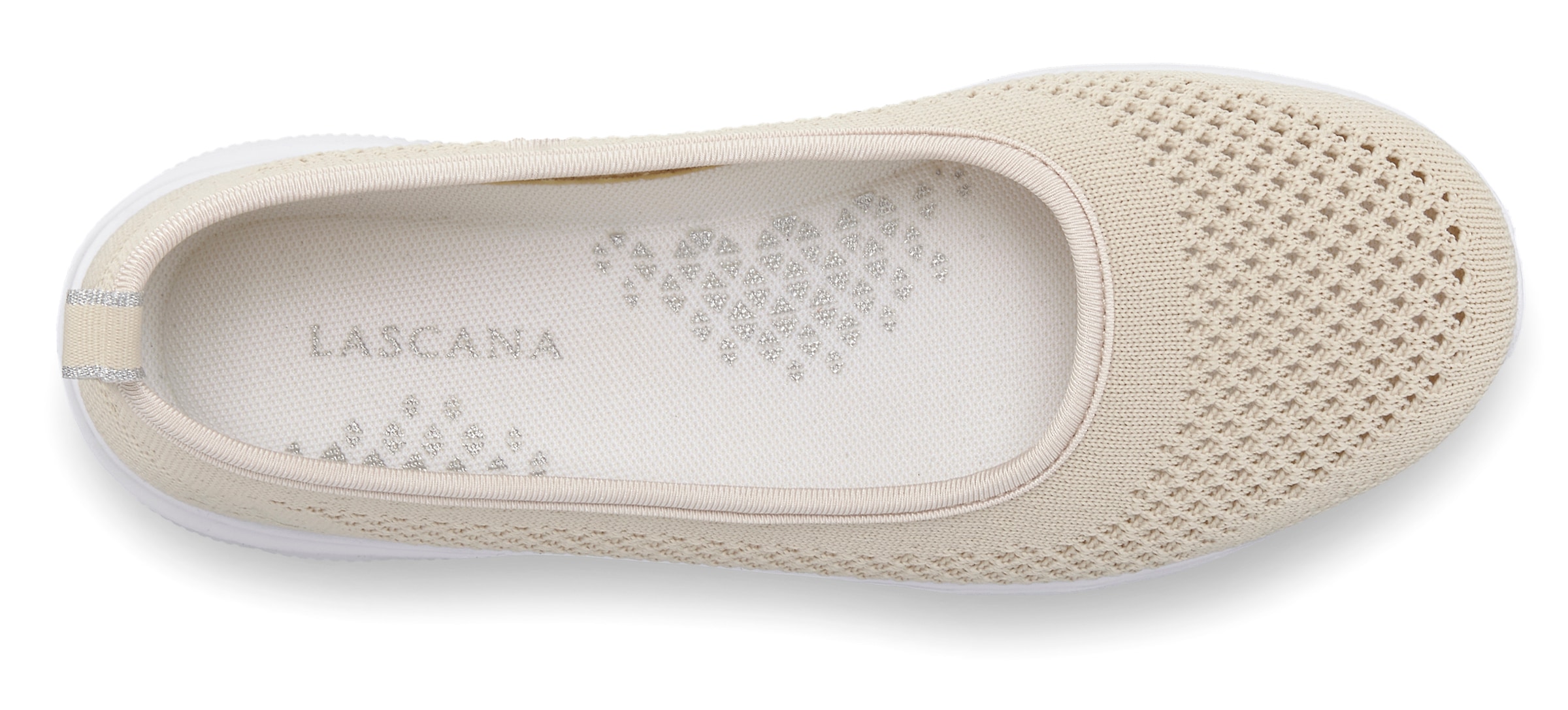 LASCANA Sneaker Ballerinas, ultraleichter Slipper, Freizeitschuh zum Reinschlüpfen VEGAN
