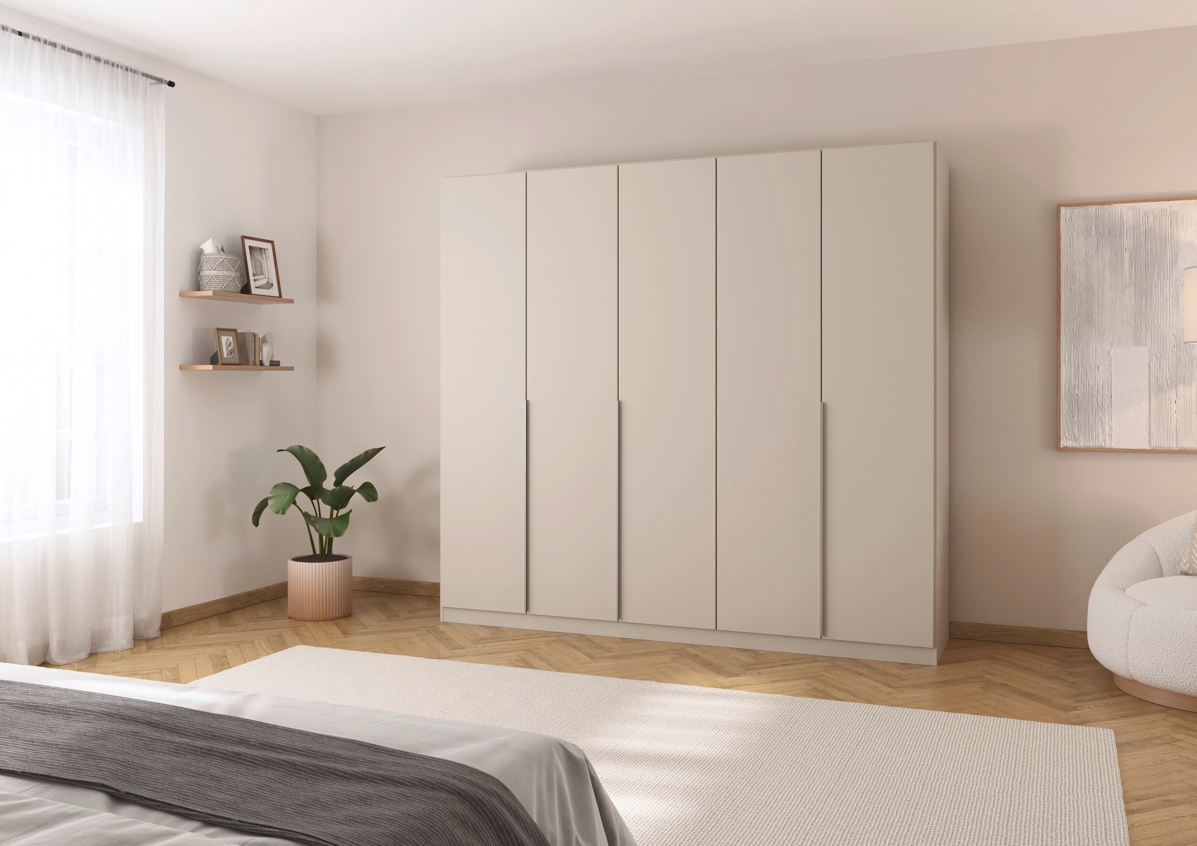 rauch Drehtürenschrank »Kleiderschrank Schrank Garderobe AGORDO TOPSELLER Schlafzimmer«, (in zwei Griff-Farben, Breiten 91-360 cm, Dekor- oder Hochglanzfront), durchdachte Innenausstattung, in 7 Breiten und 2 Höhen MADE IN GERMANY