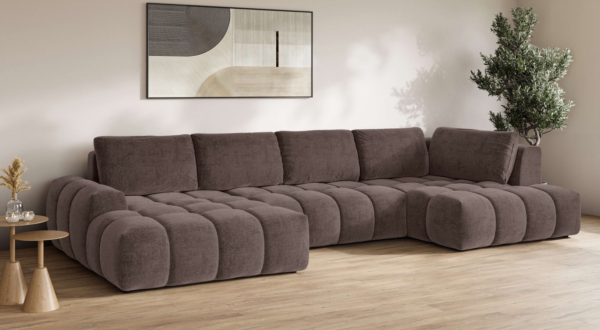 OTTO home Wohnlandschaft »AZITA U-Form, Breite 363 cm - OTTO. Verlässliche Qualität.« wahlweise als Schlafsofa mit Bettkasten, Bubble-Optik