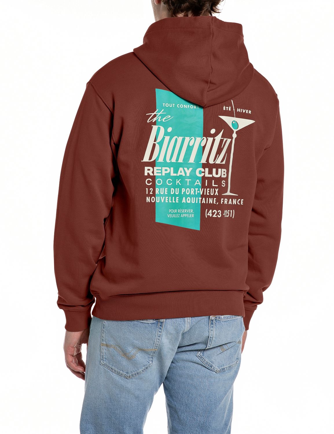 Replay Hoodie , mit großem Rückenprint
