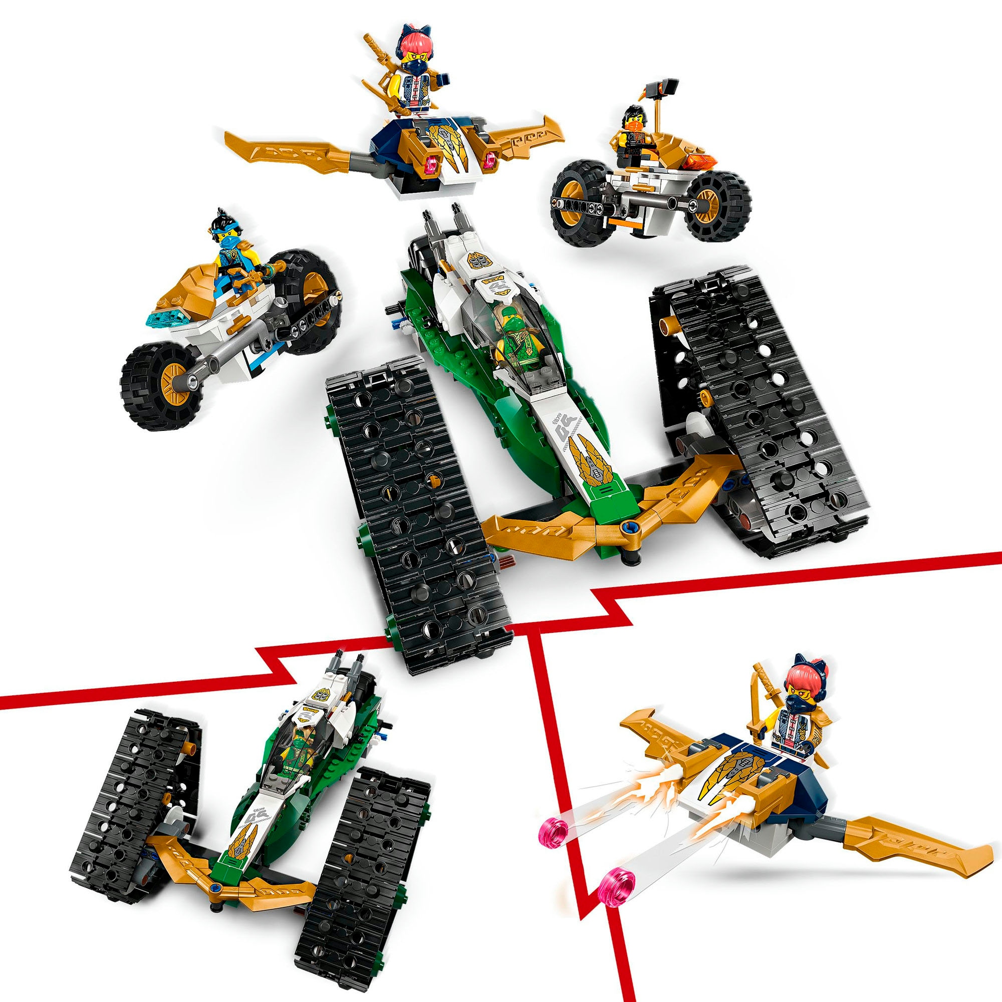 LEGO® Konstruktionsspielsteine »Kombi-Raupe des Ninja-Teams (71820), LEGO Ninjago«, (576 St.), Made in Europe