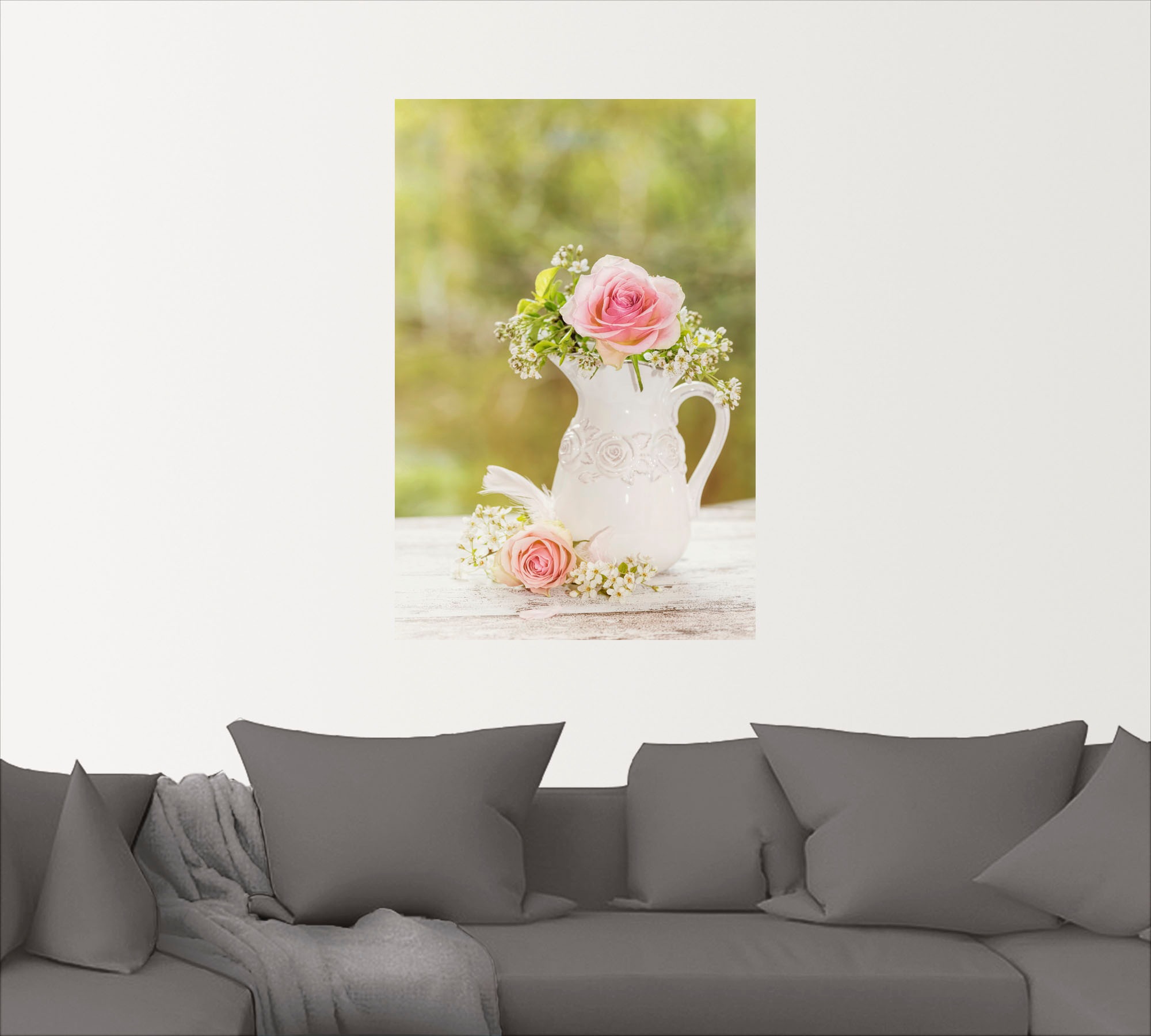 Artland Wandbild »Vintage Rosen in Vase«, Blumen, (1 St.), in vielen Größen & Produktarten - Alubild / Outdoorbild für den Außenbereich, Leinwandbild, Poster, Wandaufkleber / Wandtattoo auch für Badezimmer geeignet