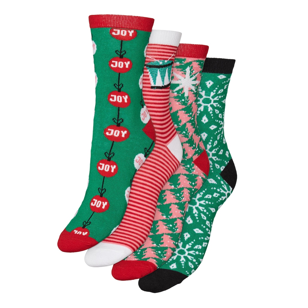 Vero Moda Socken »VMELF SOCKS GIFTBOX XMAS«, (Packung, 4 Paar)