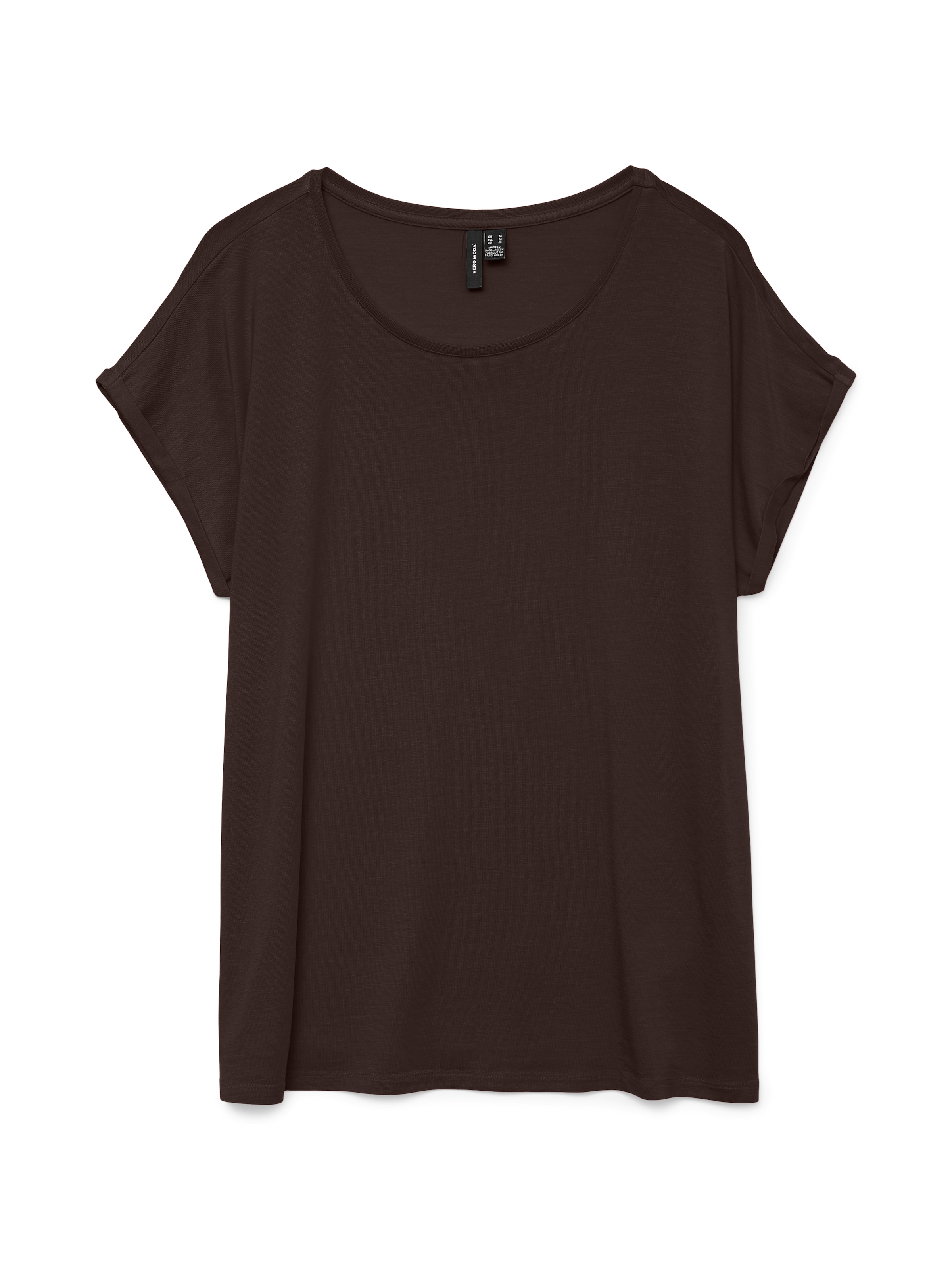 Vero Moda Rundhalsshirt »VMAVA PLAIN SS TOP GAJRS NOOS« Materialmix, regular fit