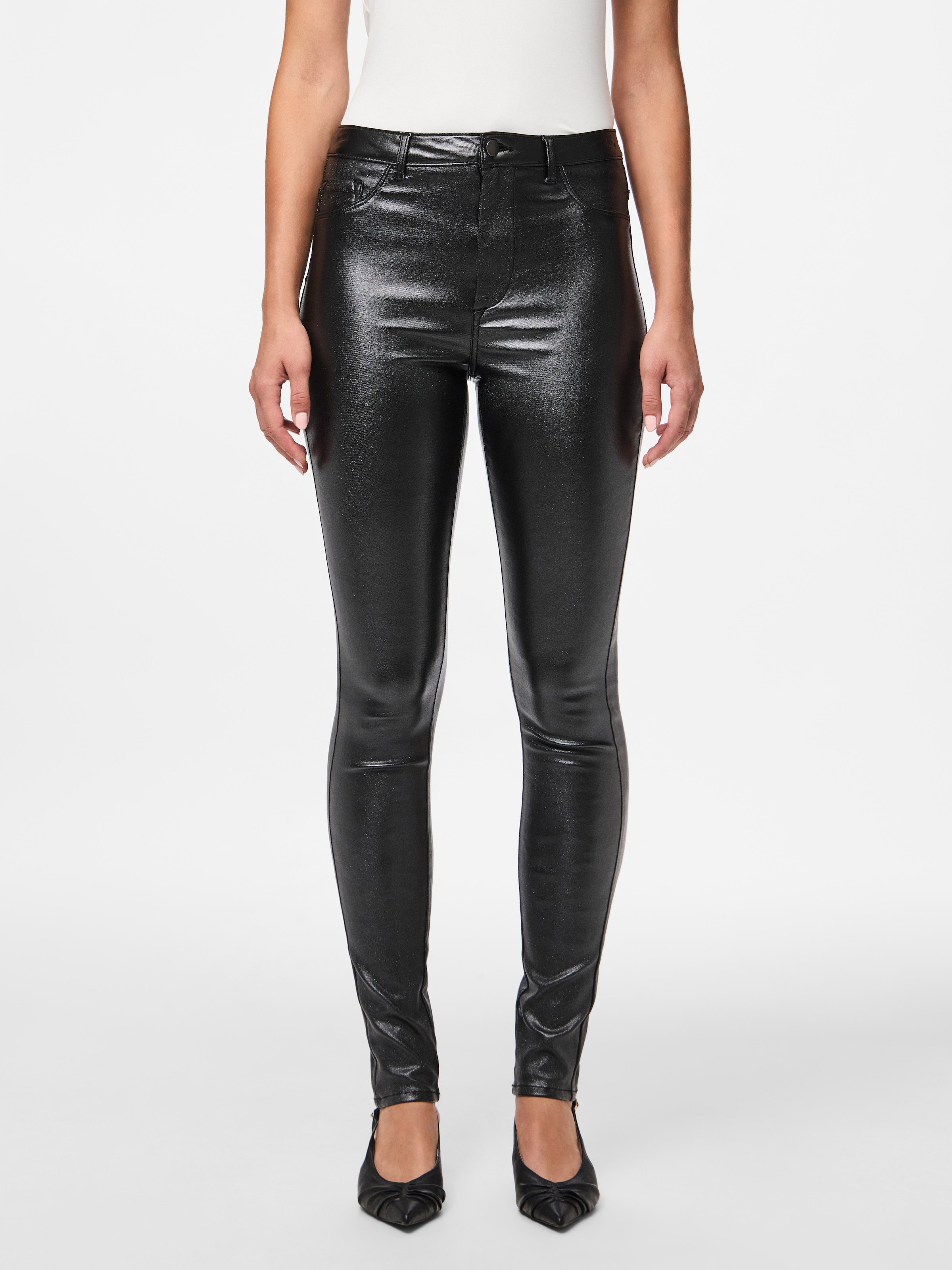 pieces Jeggings »PCHIGHSKIN WEAR GLITTER JEGGINGS NOOS BC«  mit Glitzer-Effekt