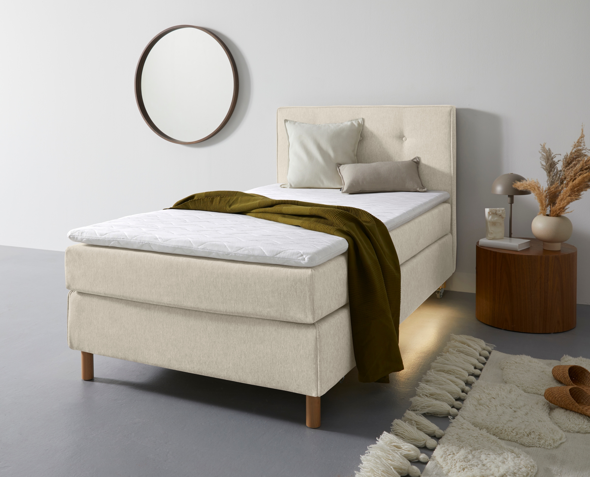 Home affaire Boxspringbett »Heimatblick 100x200cm beliebig erweiterbar zu Doppel- und Familienbett«, Einzelbett, Hotelbett erhältlich in H2,H3 & H4