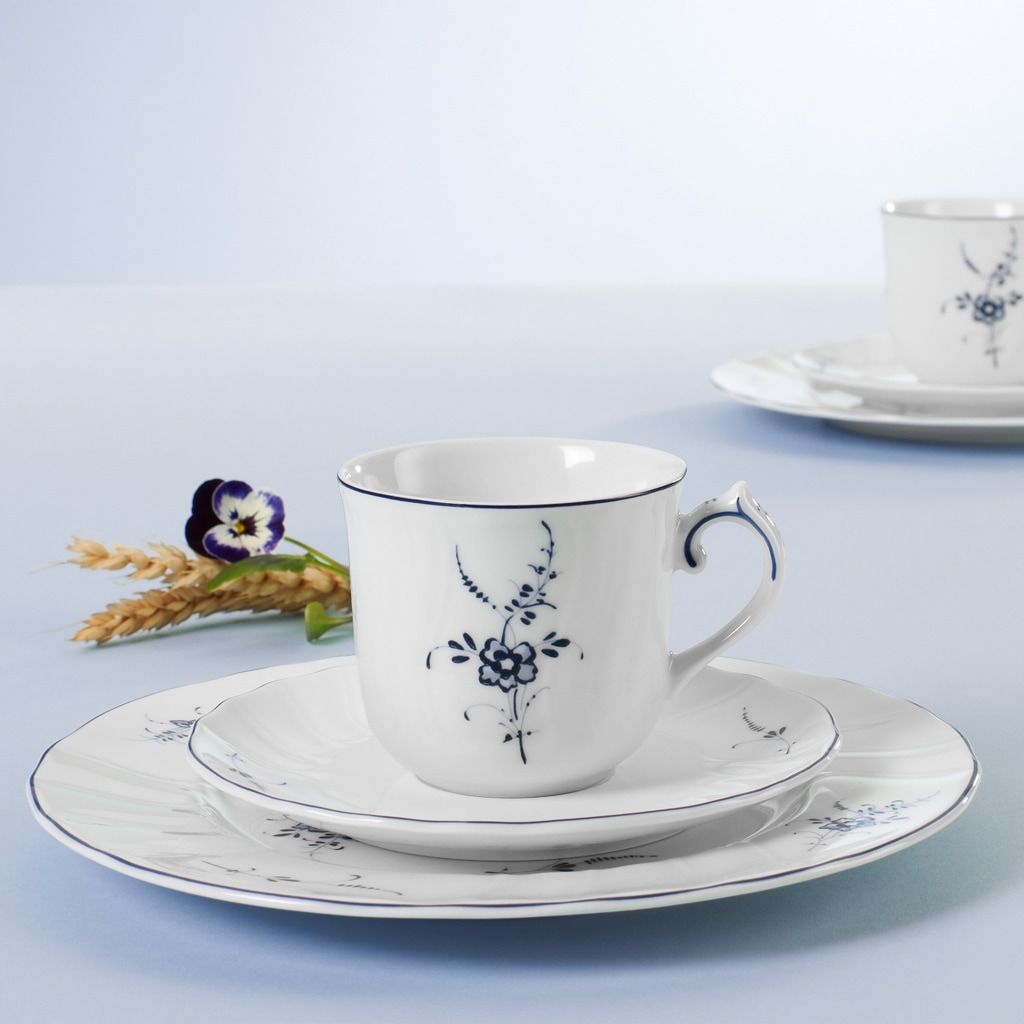 Villeroy & Boch Tasse »Kaffeetasse Vieux Luxembourg 120 ml weiß-blau«