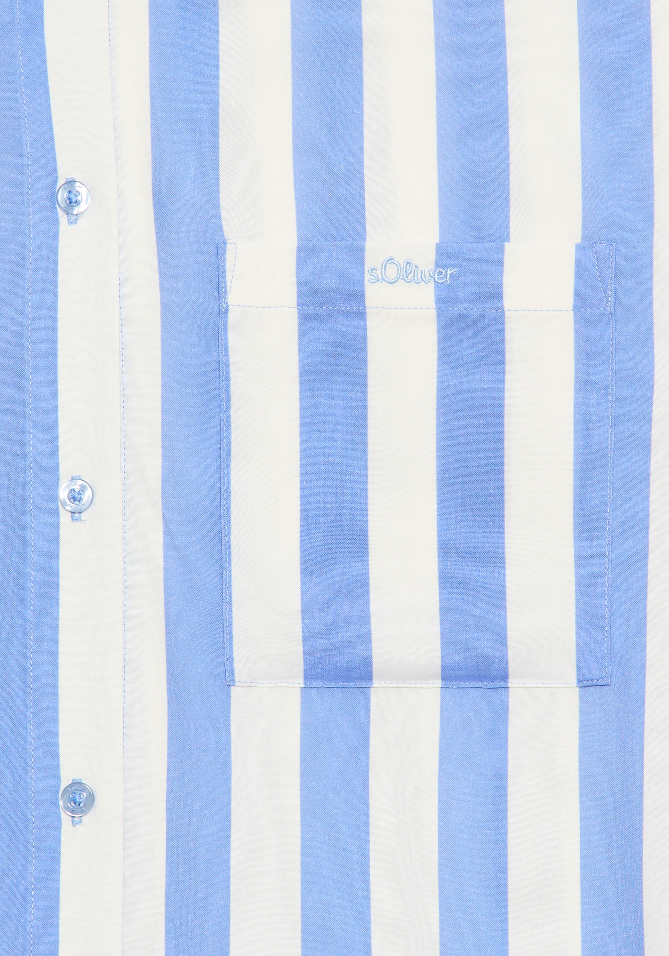 s.Oliver Nachthemd aufgesetzte Tasche mit breiten Streifen