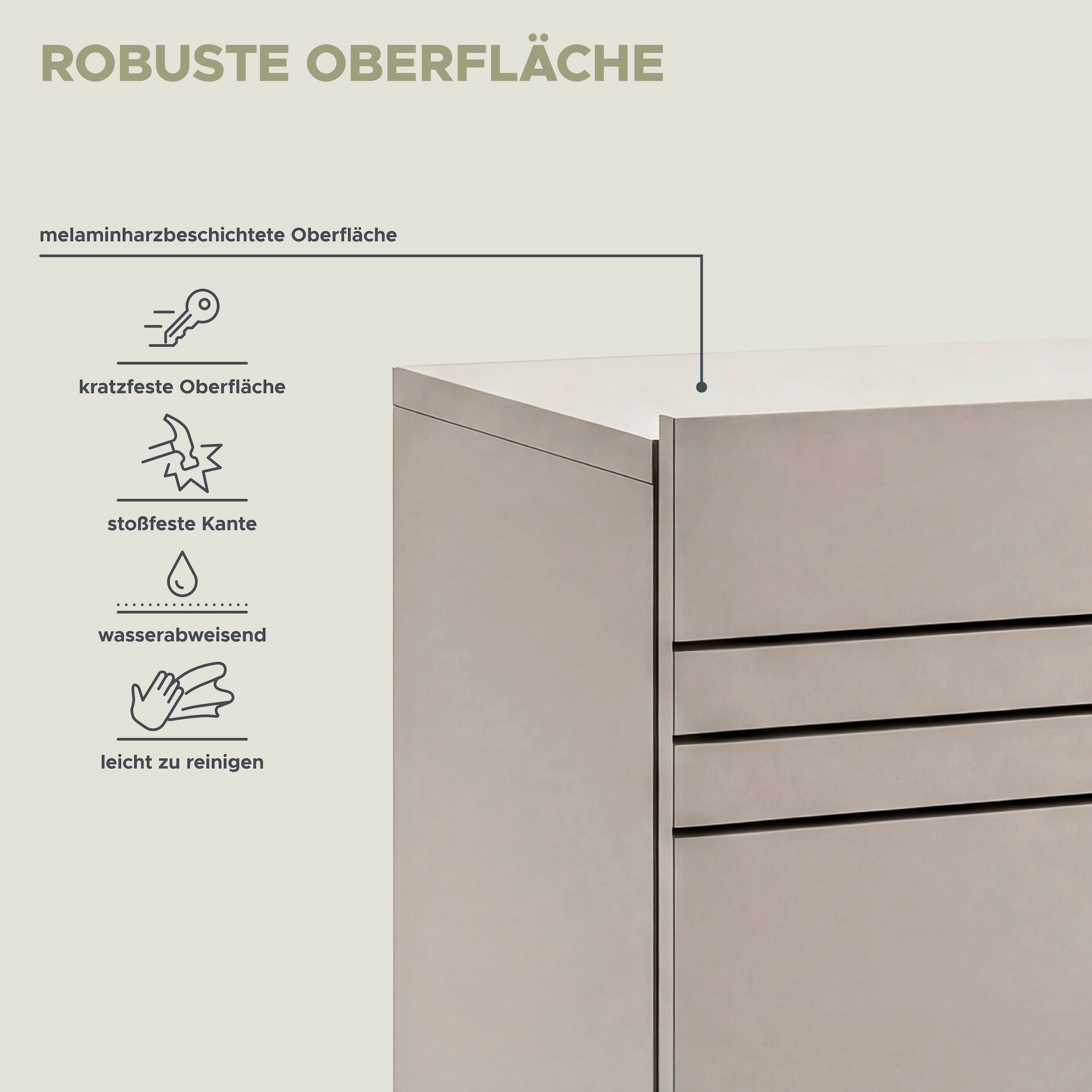 OTTO home Lowboard »SPIAGGIA, 3-teiliges Set, Breite 225cm, stehend & hängend montierbar« TV-Möbel, TV-Schrank, TV-Lowboard, Mediaboard