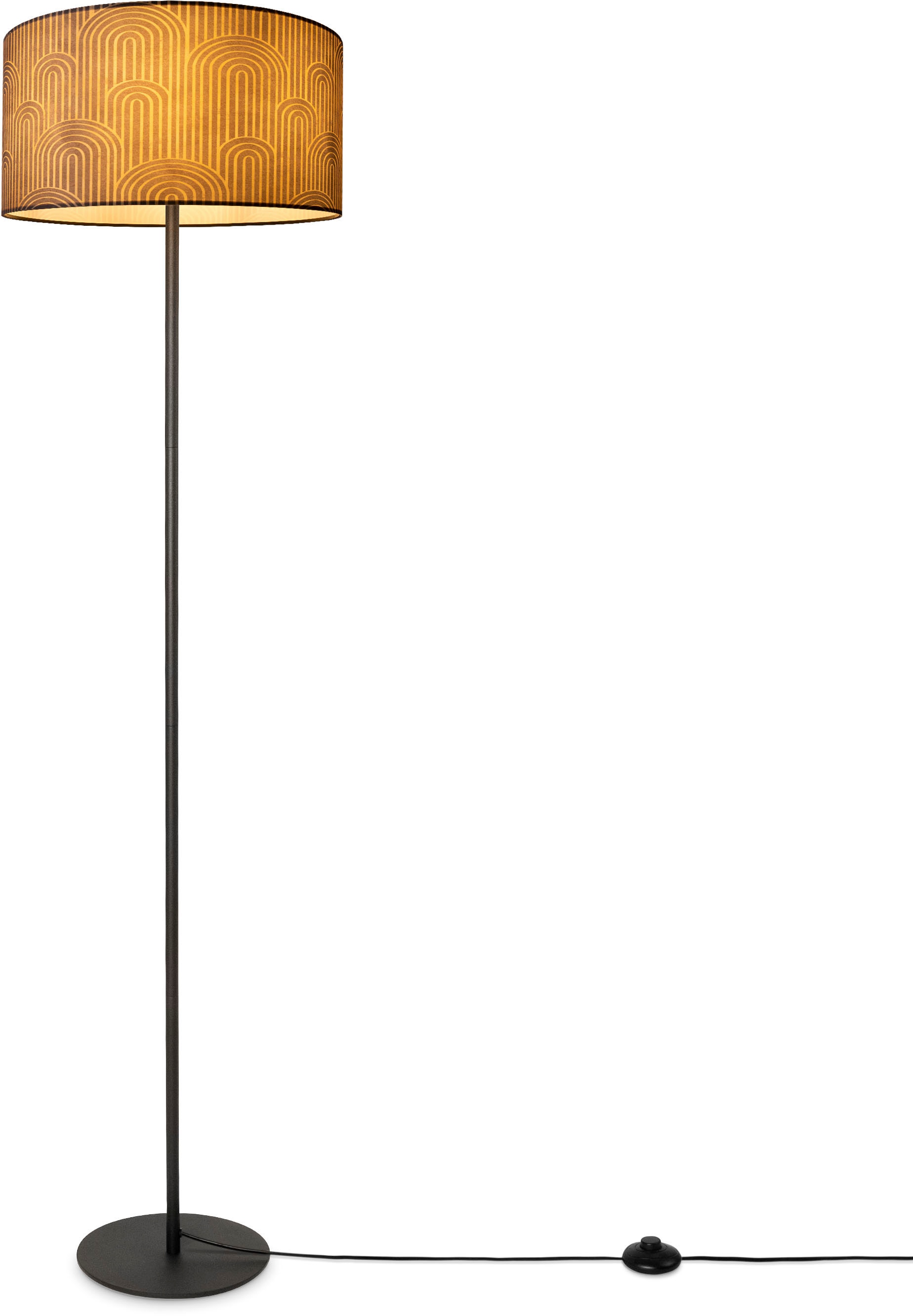 Paco Home Stehlampe »Luca Pillar«, Leuchtmittel E27 | ohne Leuchtmittel, Mit Stoffschirm Stehlampe Wohnzimmer Leselampe Modern Vintage E27