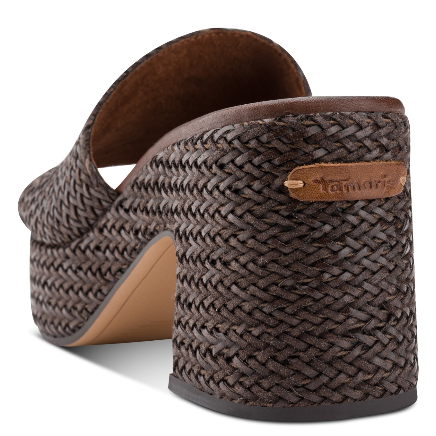 Tamaris Pantolette  Blockabsatz, Plateau, Sommerschuh in trendiger Flechtoptik