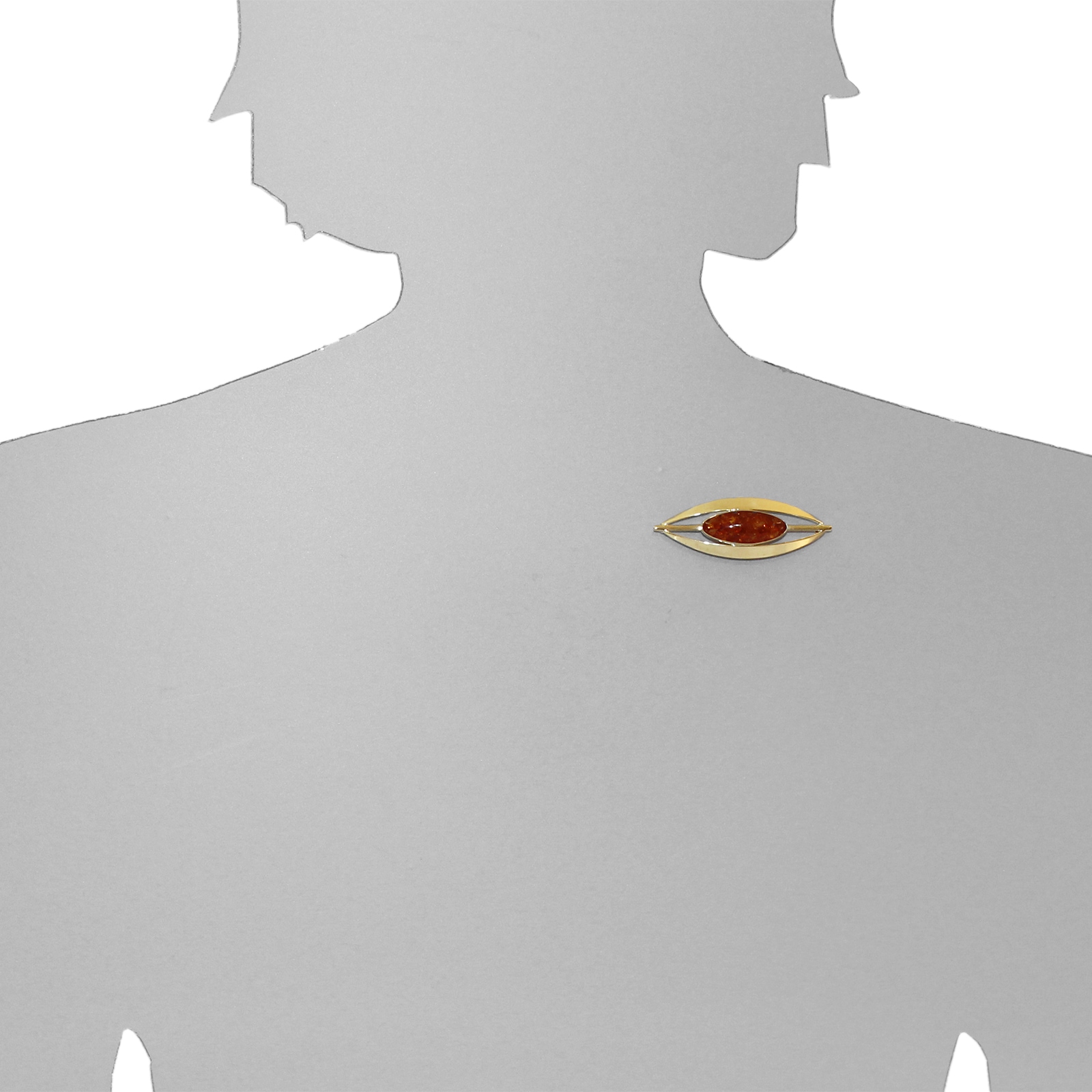 OSTSEE-SCHMUCK Brosche »- Ursula - Gold 333/000 - Bernstein«