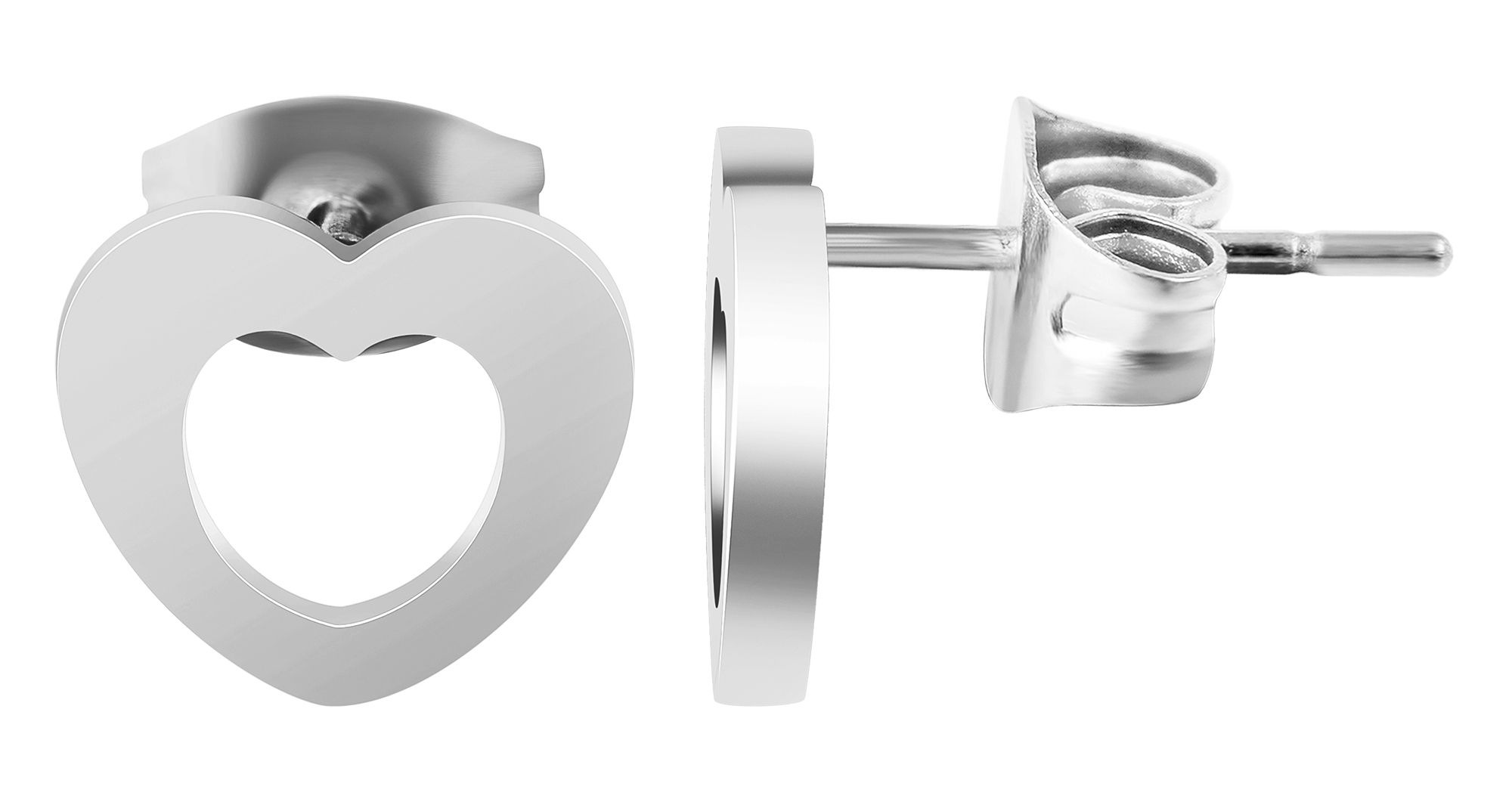 Adelia´s Paar Ohrstecker »Damen Ohrringe ¿ Ohrstecker Herz aus Edelstahl«
