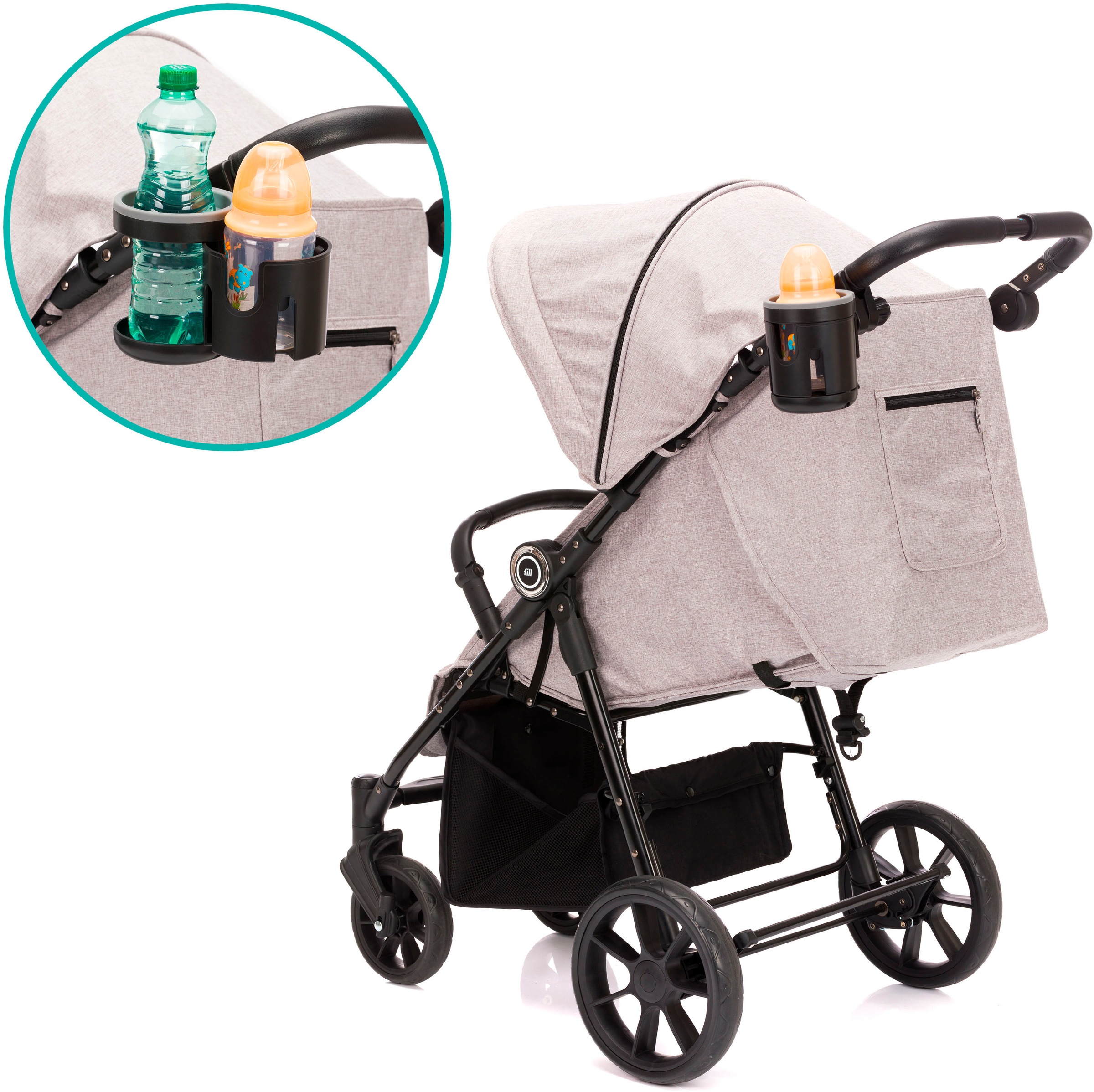 Fillikid Flaschenhalter »Duo schwarz« für Kinderwagen