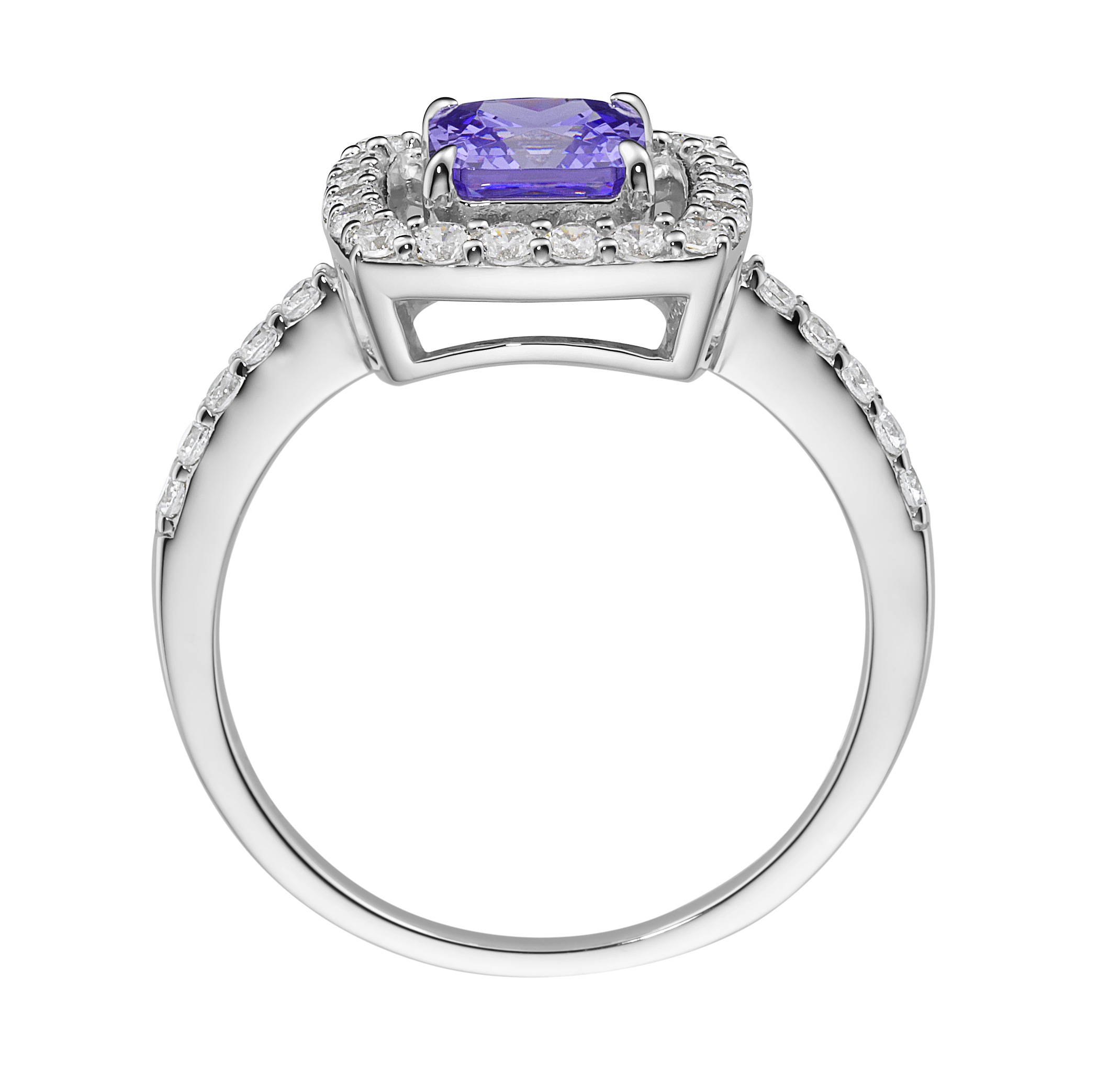 GIORGIO MARTELLO MILANO Silberring »Ring in blau, fuchsia oder lila, Zirkonia weiß, Silber 925«