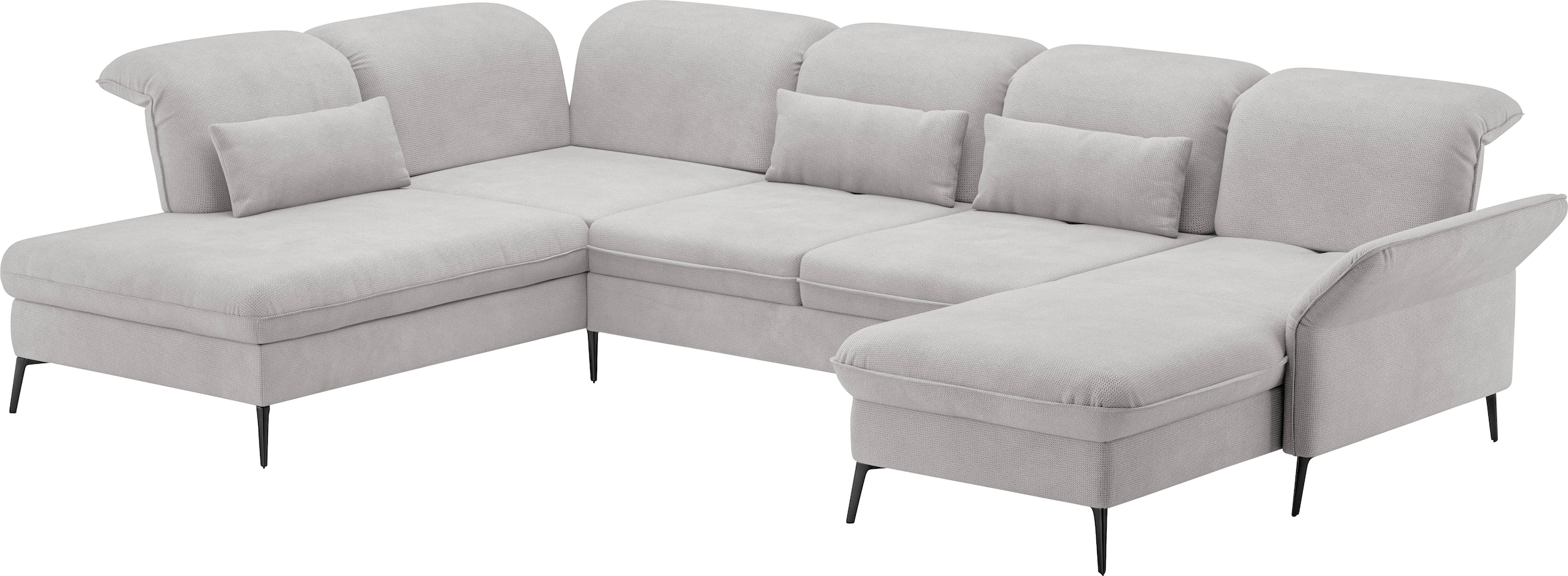 sit&more Wohnlandschaft »Emely, inkl. Sitztiefenverstellung«, wahlweise mit Bettfunktion,Bettkasten,Kopf- & Armteilverstellung