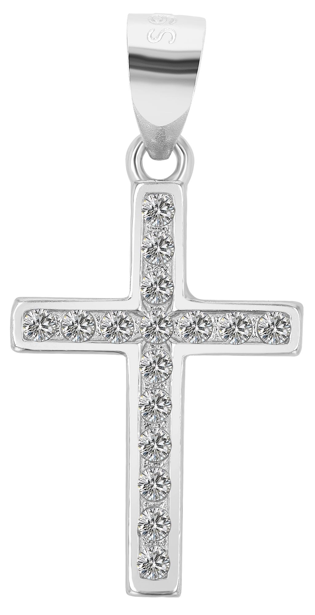 Adelia´s Kreuzanhänger »Damen Anhänger ¿ Kreuz Kreuzanhänger aus 925 Silber mit Zirkonia«