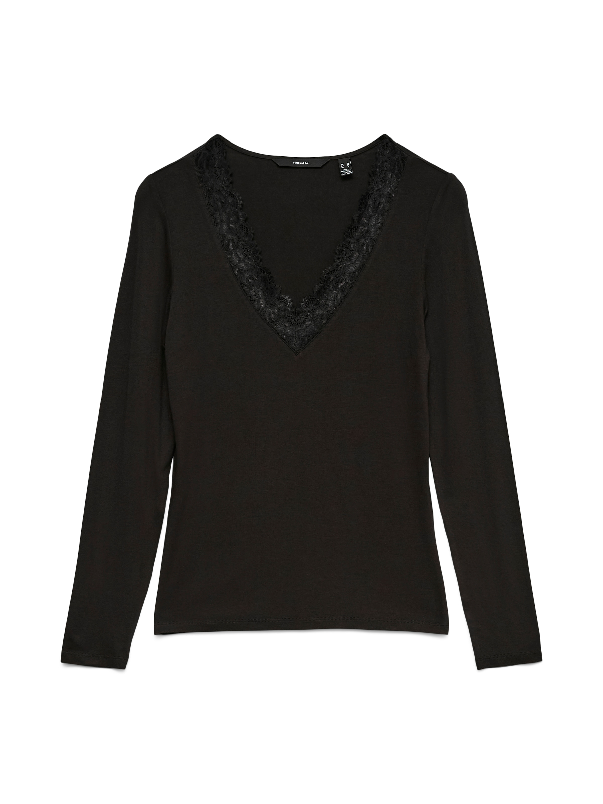 Vero Moda V-Shirt »VMROSA LS V-NECK LACE TOP GA JRS NOOS«
