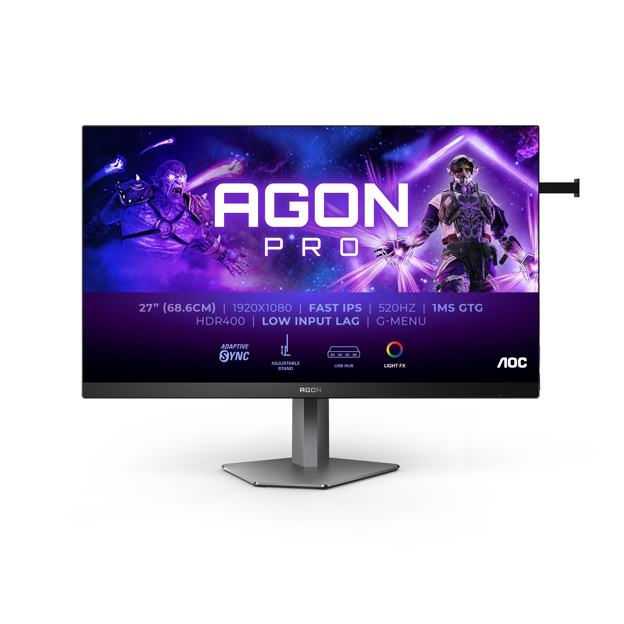 AOC Gaming-Monitor »AG276FK«, 68,5 cm/27 Zoll, 1920 x 1080 px, Full HD, 0,3 ms Reaktionszeit, 520 Hz, höhen-, neig-, kipp-, schwenkbar