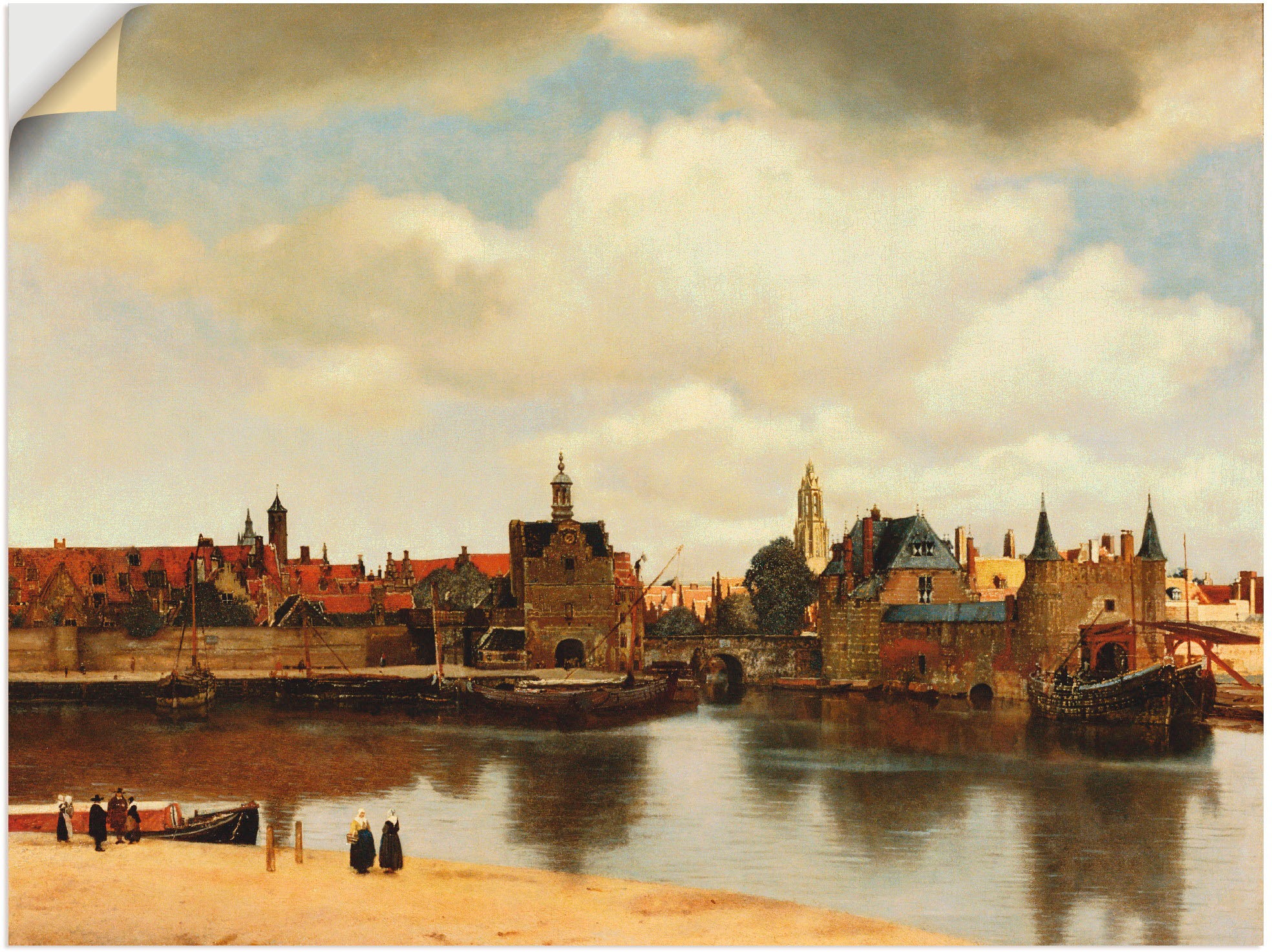 Artland Wandbild »Ansicht der Stadt Delft. Um 1660«, Niederlande, (1 St.), in vielen Größen & Produktarten -Leinwandbild, Poster, Wandaufkleber / Wandtattoo auch für Badezimmer geeignet