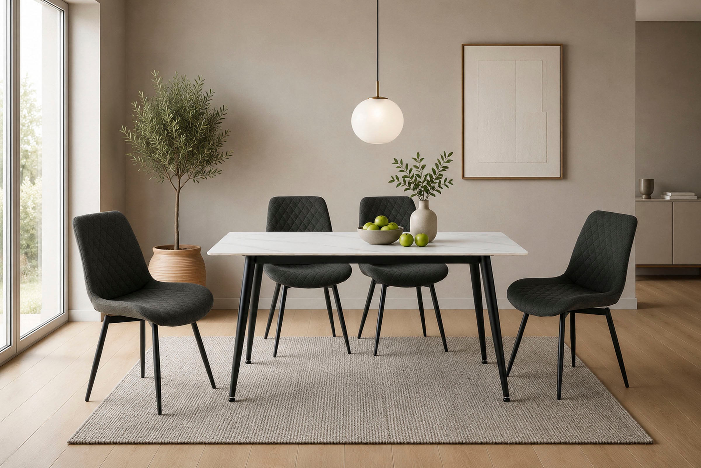 OTTO home Esstisch »Juniper« 1 Stk. tlg. Tisch 140x80cm in Sinterstein-Keramikoptik für bis zu 6 Personen