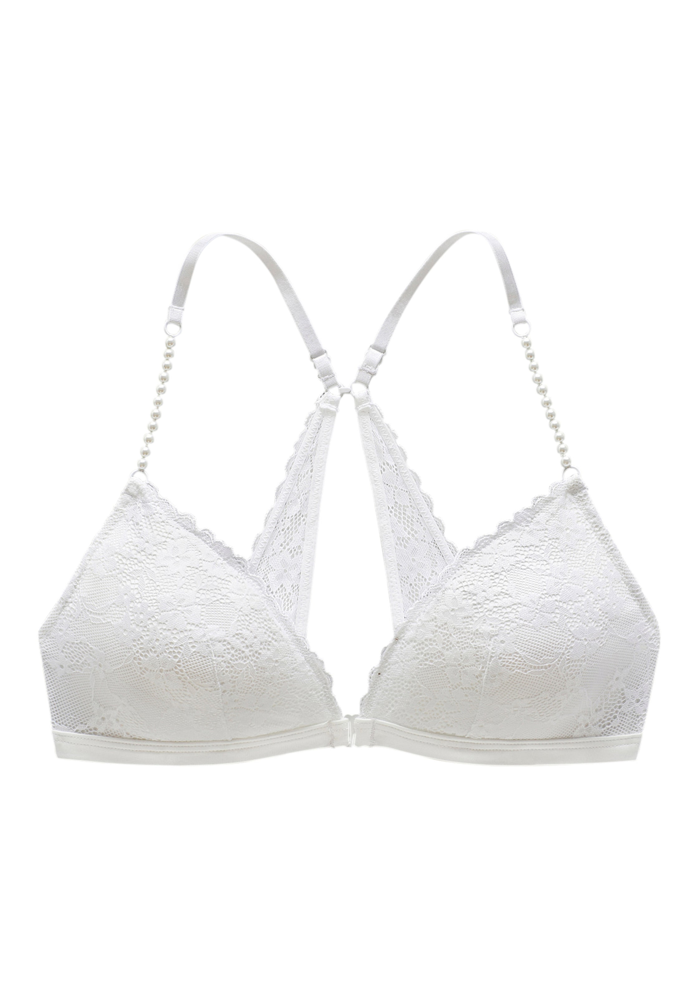 LASCANA Bralette, ohne Bügel mit extravaganten Perlen-Trägern, sexy Dessous