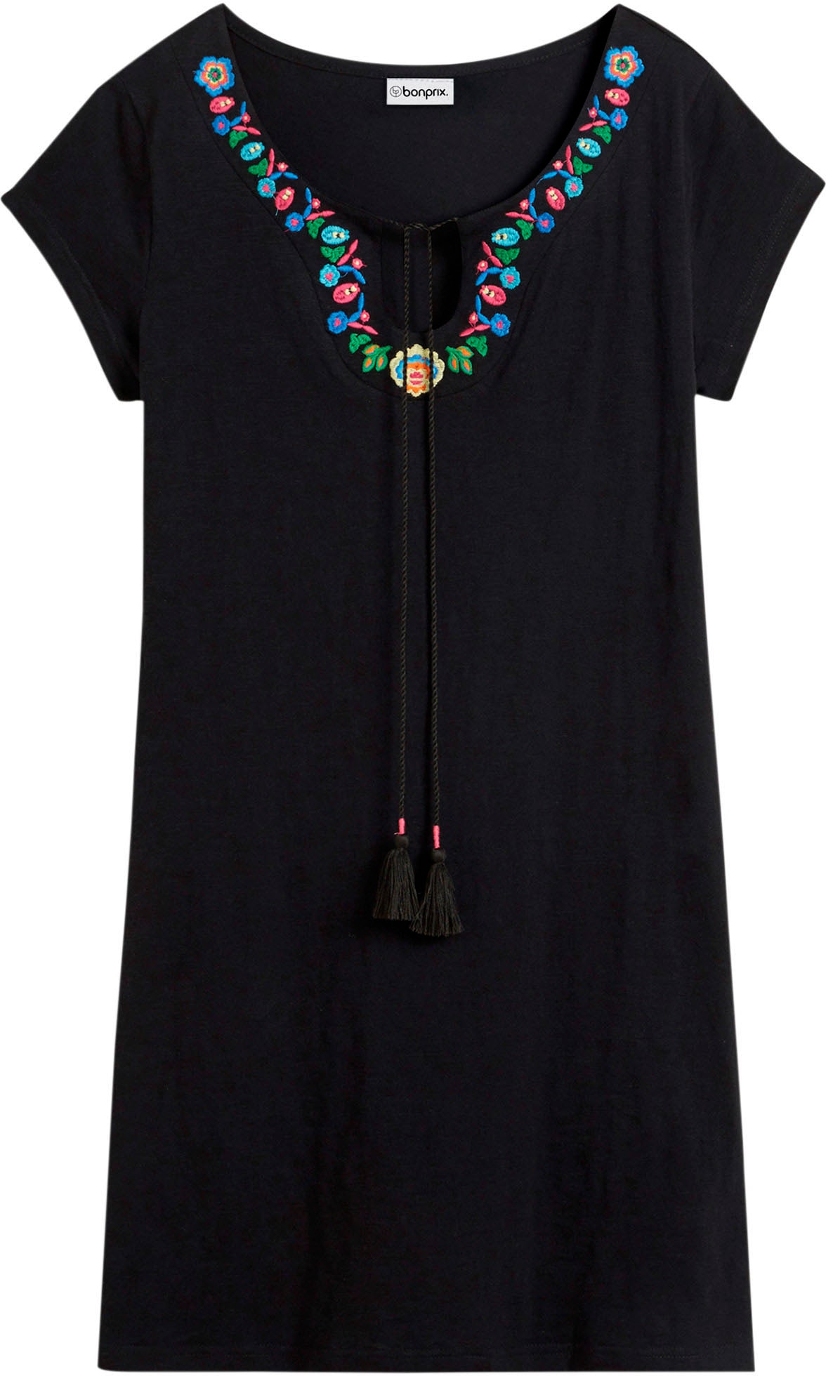 bonprix Jerseykleid für den Alltag, aus Baumwolle, schmale Passform, knielang