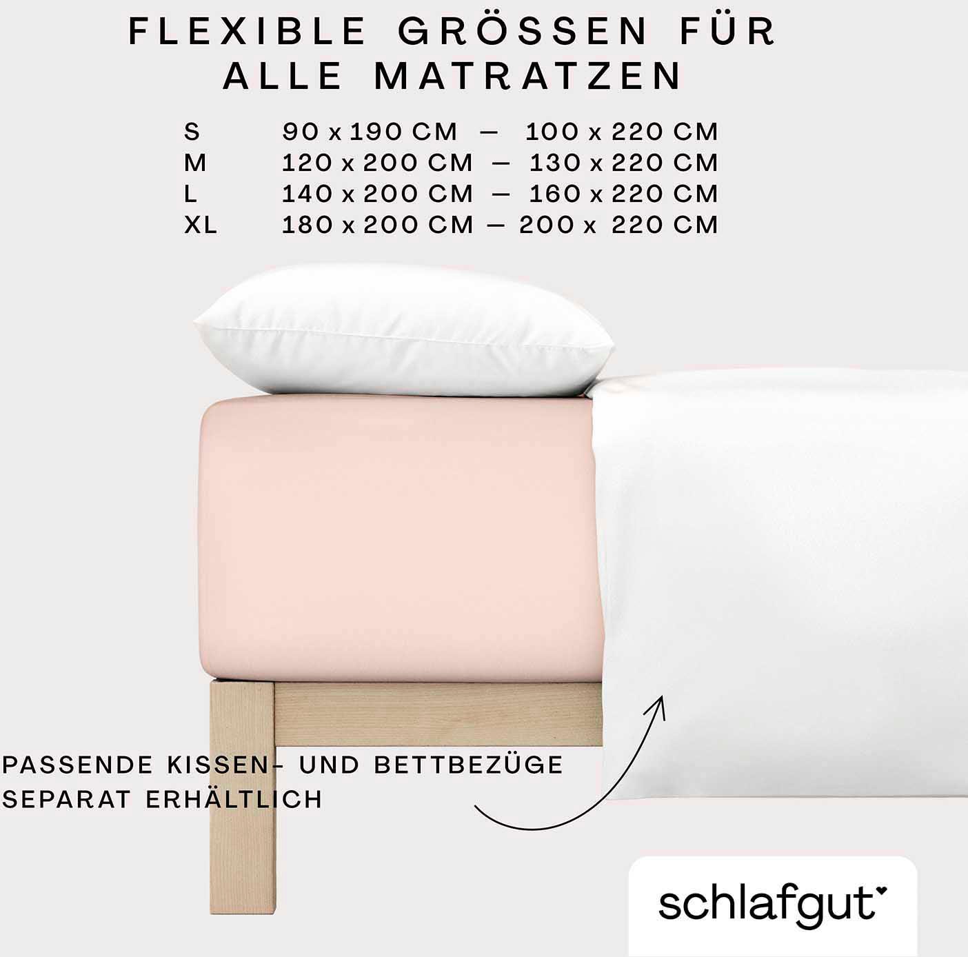 Schlafgut Spannbettlaken »PURE BOXSPRING in Gr. 90x200, 140x200 oder 180x200, für Boxspringbett«, aus Bio-Baumwolle, für Matratzen bis 40 cm Höhe, Bettlaken