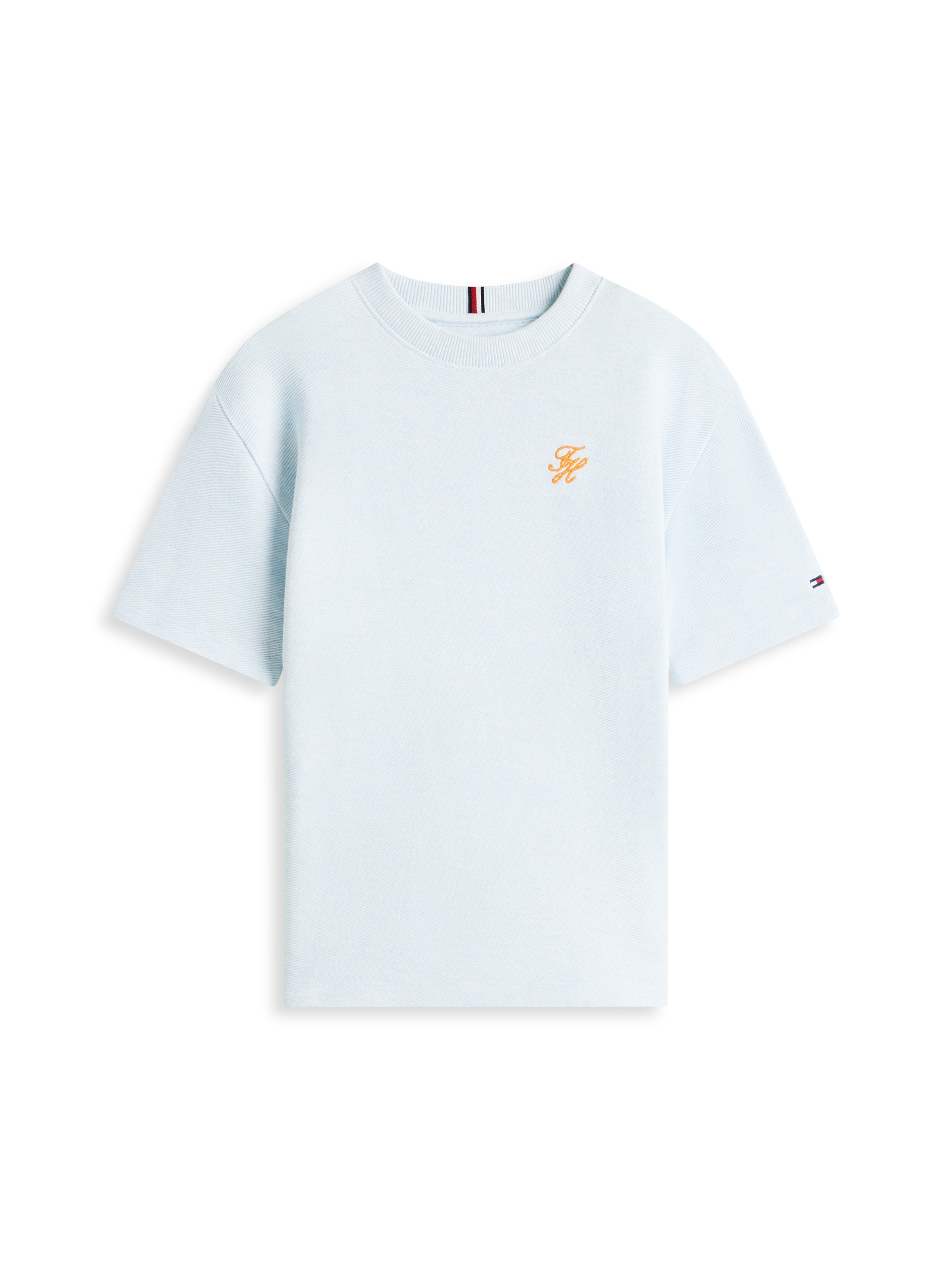 Tommy Hilfiger T-Shirt »TH SCRIPT JERSEY TWILL T-SHIRT« Kinder bis 16 Jahre, Rundhals, bestickt