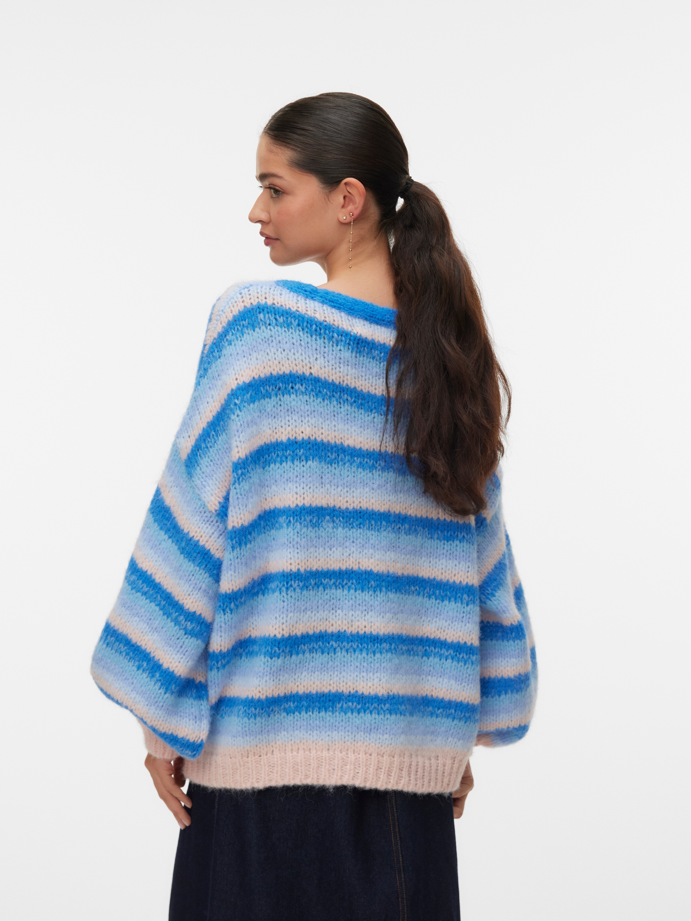 Vero Moda Strickjacke »VMMAYBE STRIPE LS OPEN CARDIGAN NOOS« Kunstfaser, loose fit