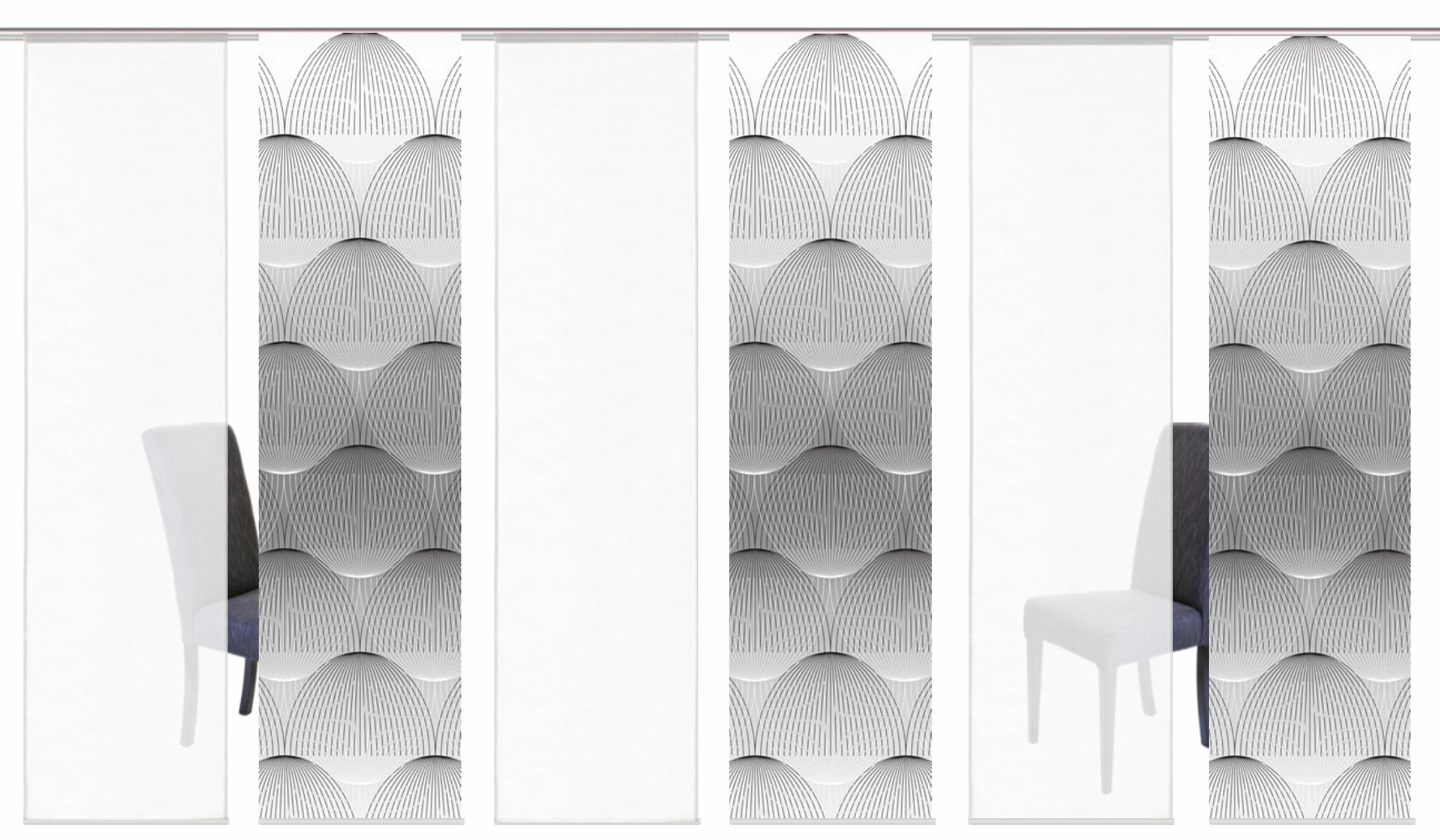 HOME WOHNIDEEN Schiebegardine »BENARIS« Klettband 6 Stk. tlg. HxB: 245x60, inkl. Befestigungszubehör