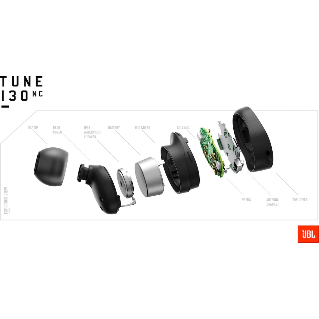 JBL In-Ear-Kopfhörer »Tune 130NC TWS«, Bluetooth, Active Noise Cancelling (ANC)-True Wireless