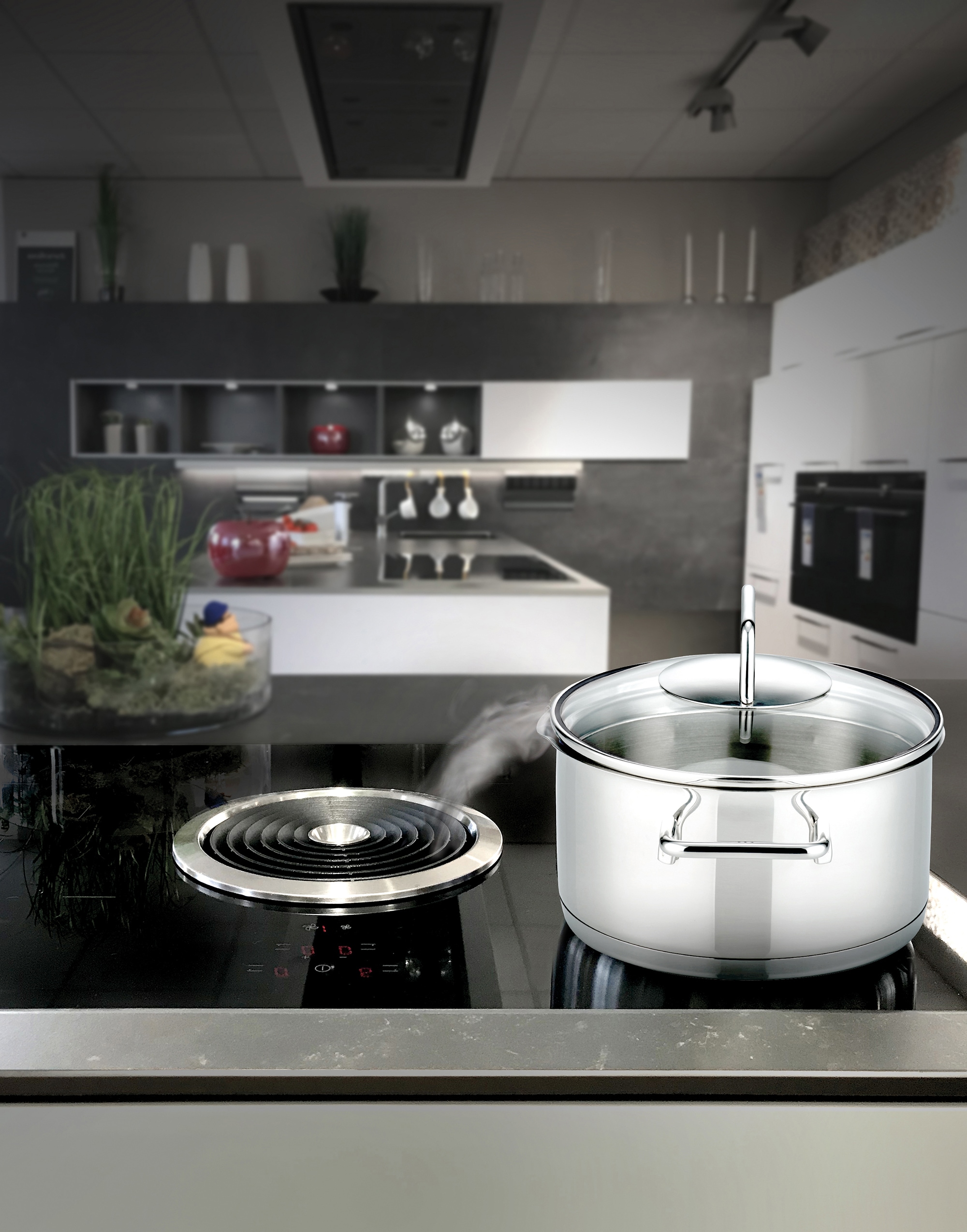 Elo Topf-Set »Smart Steam« Set, je 1 Fleischtopf Ø 16/20/24 cm, 1x Stieltopf Ø 16 cm, 7 Stk. tlg. Edelstahl 18/10