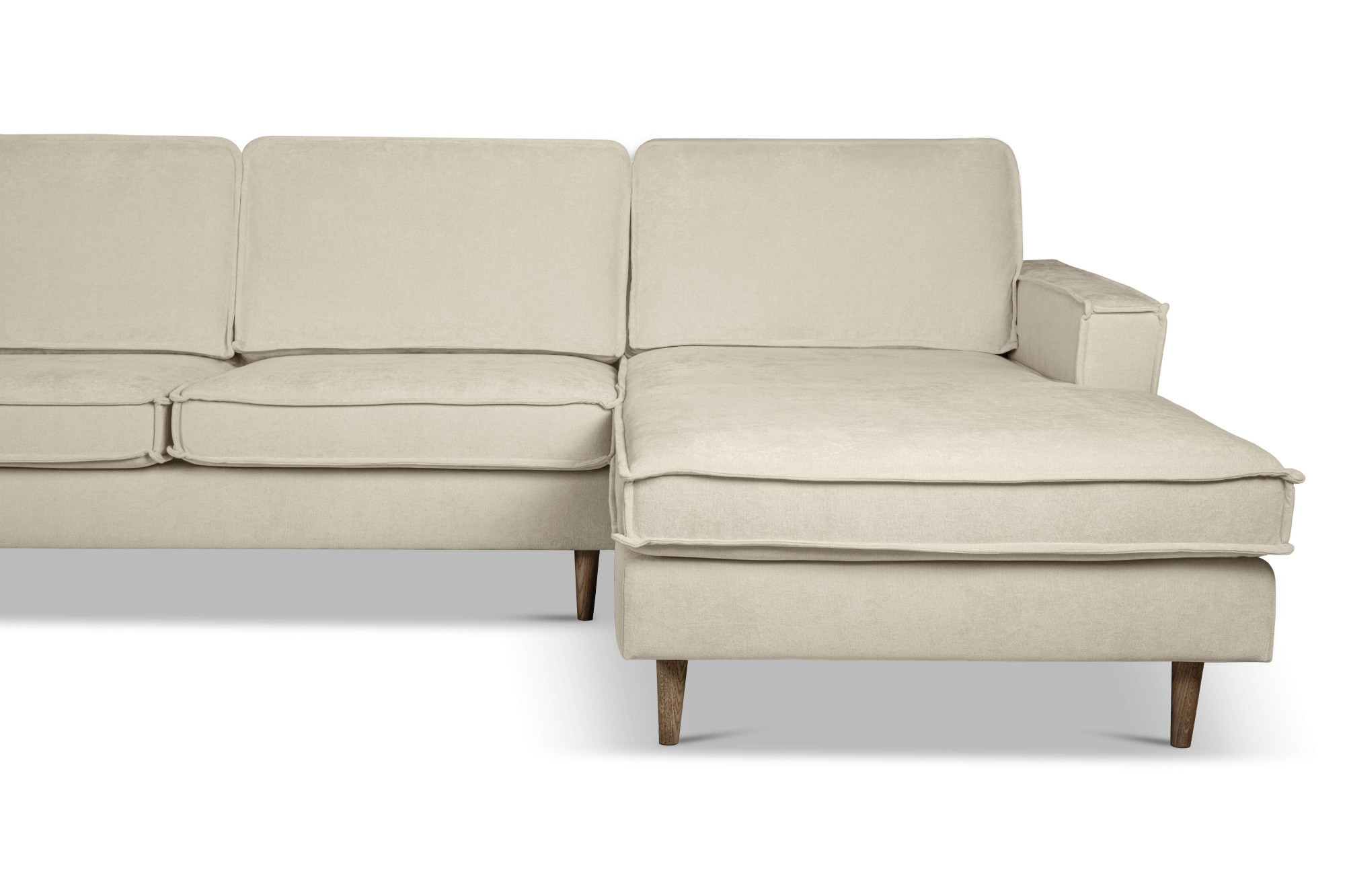 Home affaire Wohnlandschaft »Pinto Skandi, 350 cm, U-Form, XXL, mit Ottomanen« mit Keder, Massivholzfüße Eiche geräuchert, Wellenunterfederung