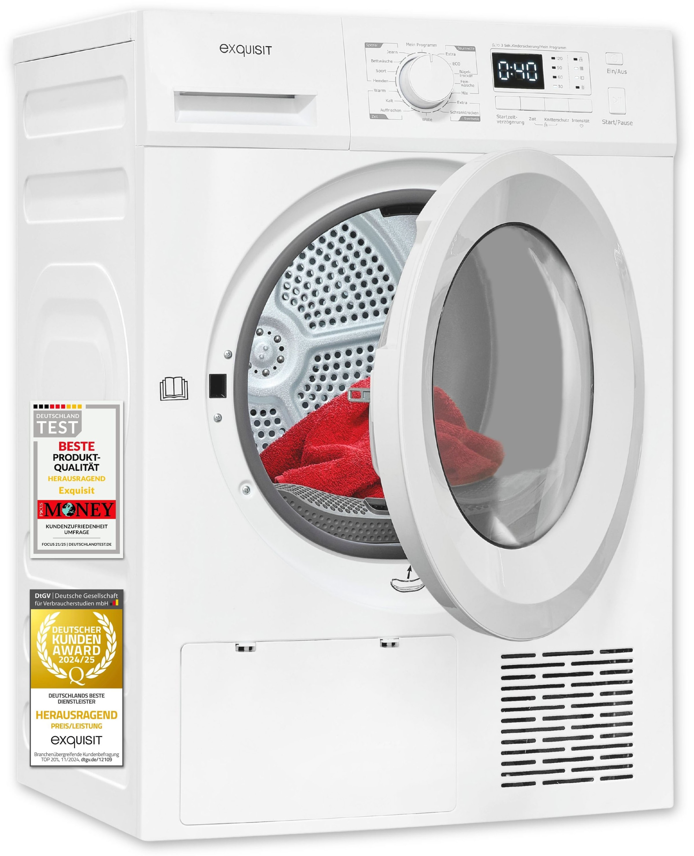 exquisit Wärmepumpentrockner »TWP803-031D weiss«