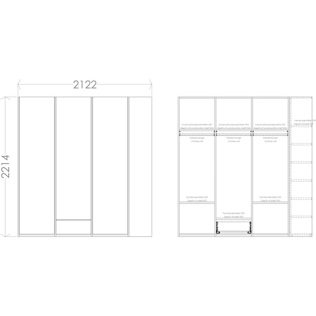 Müller SMALL LIVING Kleiderschrank »Modular Plus Variante 3«, geräumige  Schublade, Anbauregal links oder rechts montierbar bestellen bei OTTO