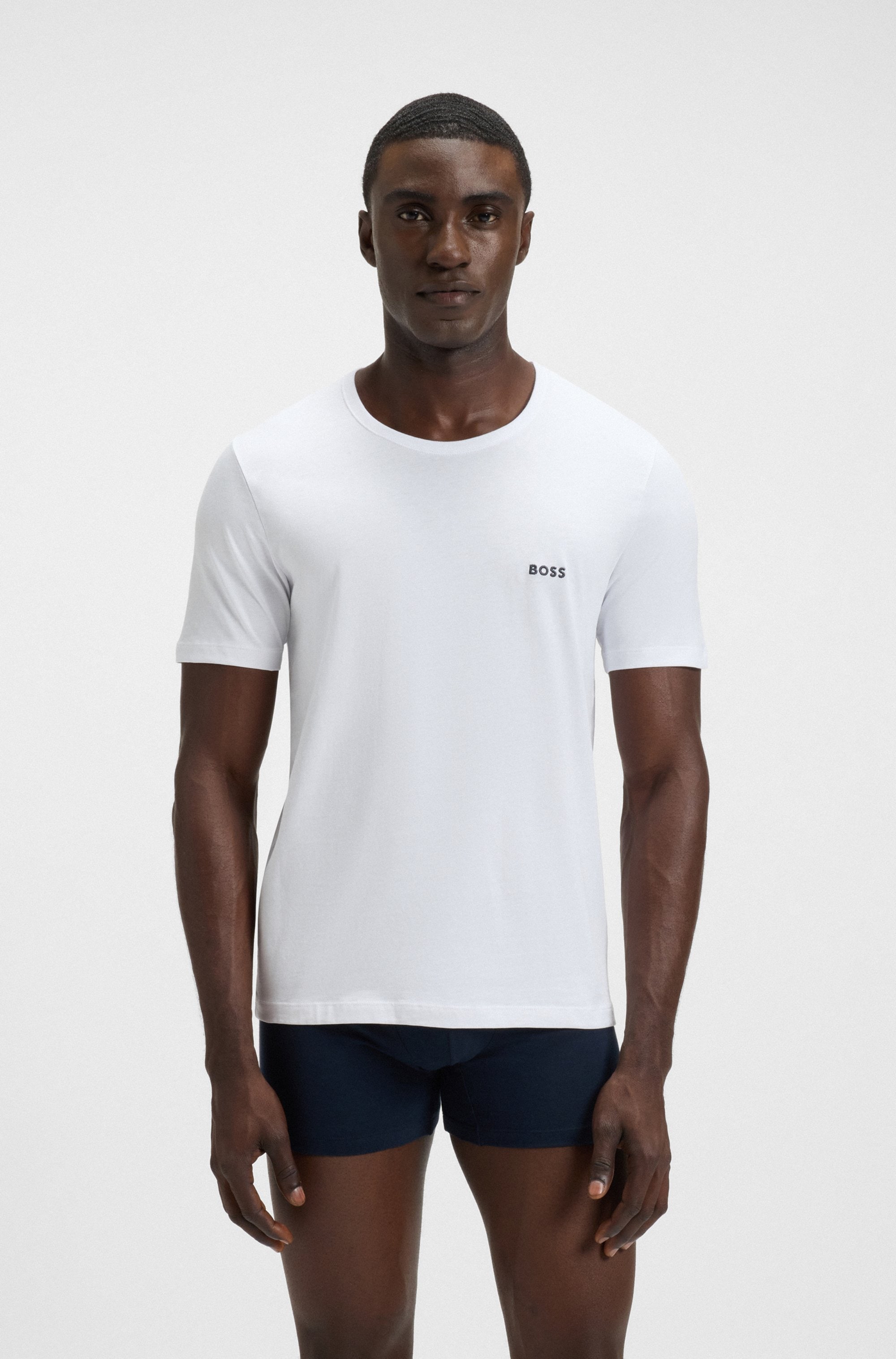 BOSS T-Shirt »Rundhals BOSS ONE x David Beckham«, (Packung, 3 tlg., 3er-Pack), mit dezentem BOSS Logo-Print