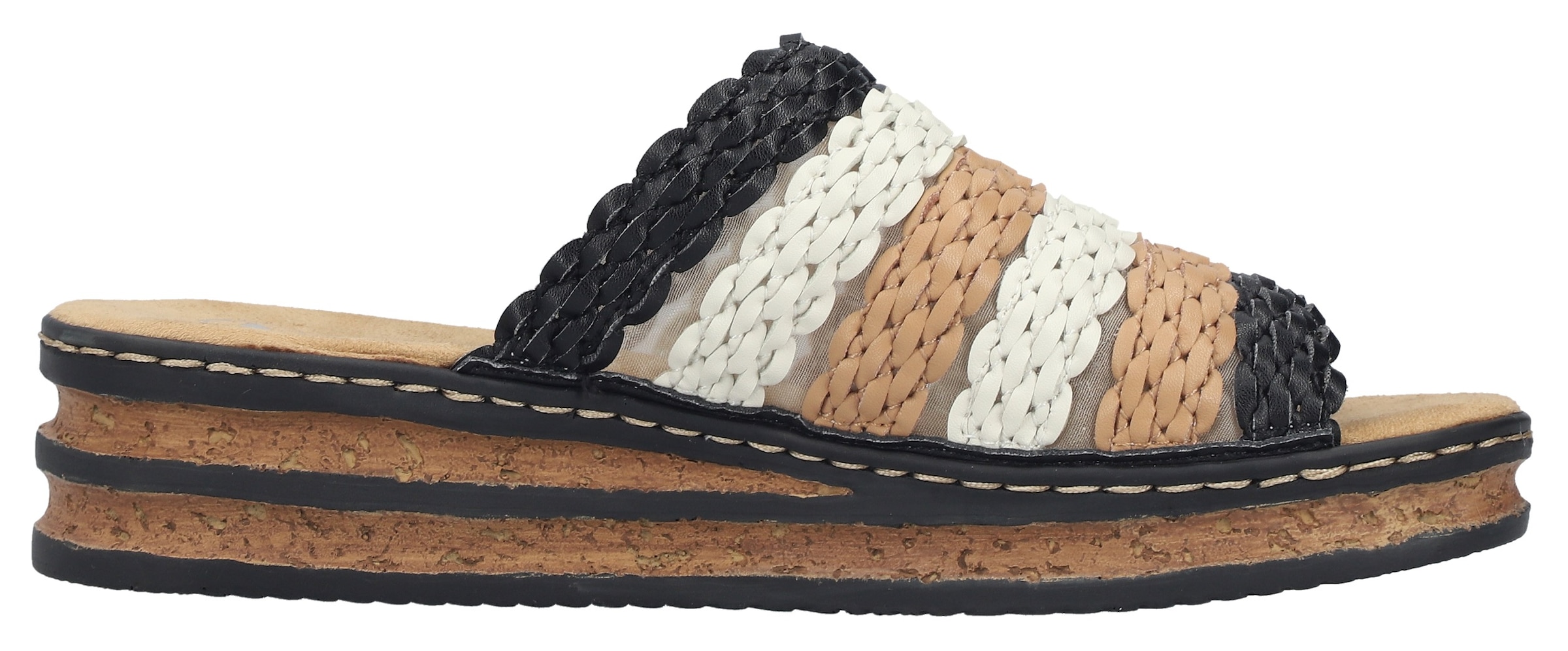 Rieker Pantolette  Sommerschuh, Urlaubsschuh, Keilpantolette zum Schlupfen