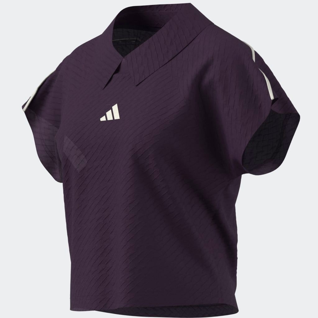adidas Sportswear T-Shirt »STADIUM 3-STREIFEN TENNIS INSPIRIERTES JACQUARD« sportlicher Stil, mit Rundhalsausschnitt, mit Knopfleiste