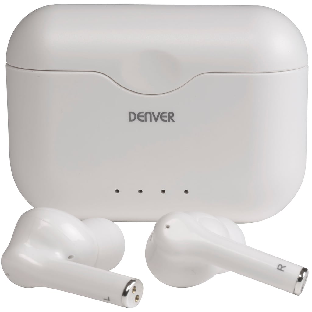 Denver Bluetooth-Kopfhörer »TWE-37«, Bluetooth, Freisprechfunktion-integrierte Steuerung für Anrufe und Musik-LED Ladestandsanzeige-True Wireless
