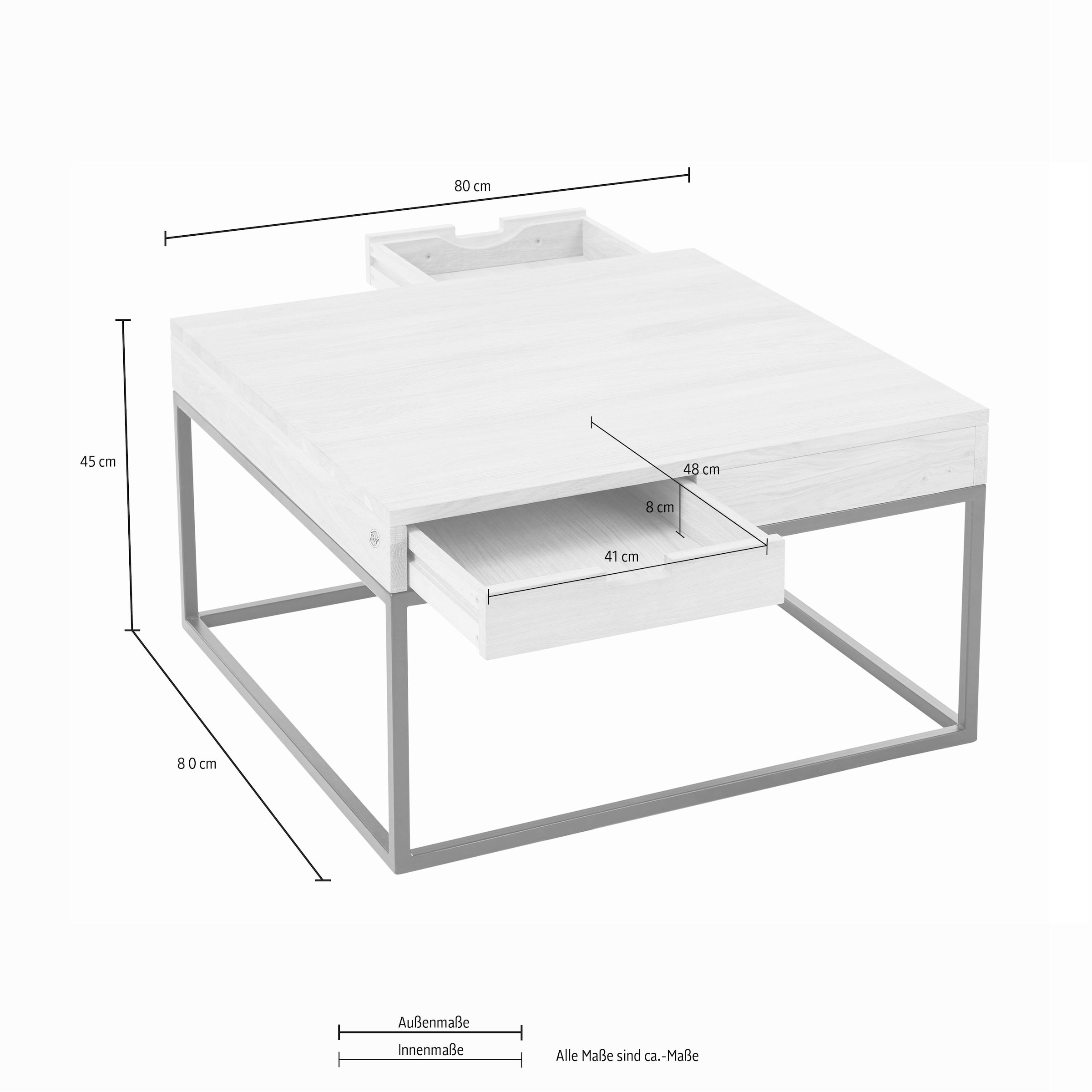 Guido Maria Kretschmer Home&Living Couchtisch »Rava«, in 2 Größen, aus massiver Eiche