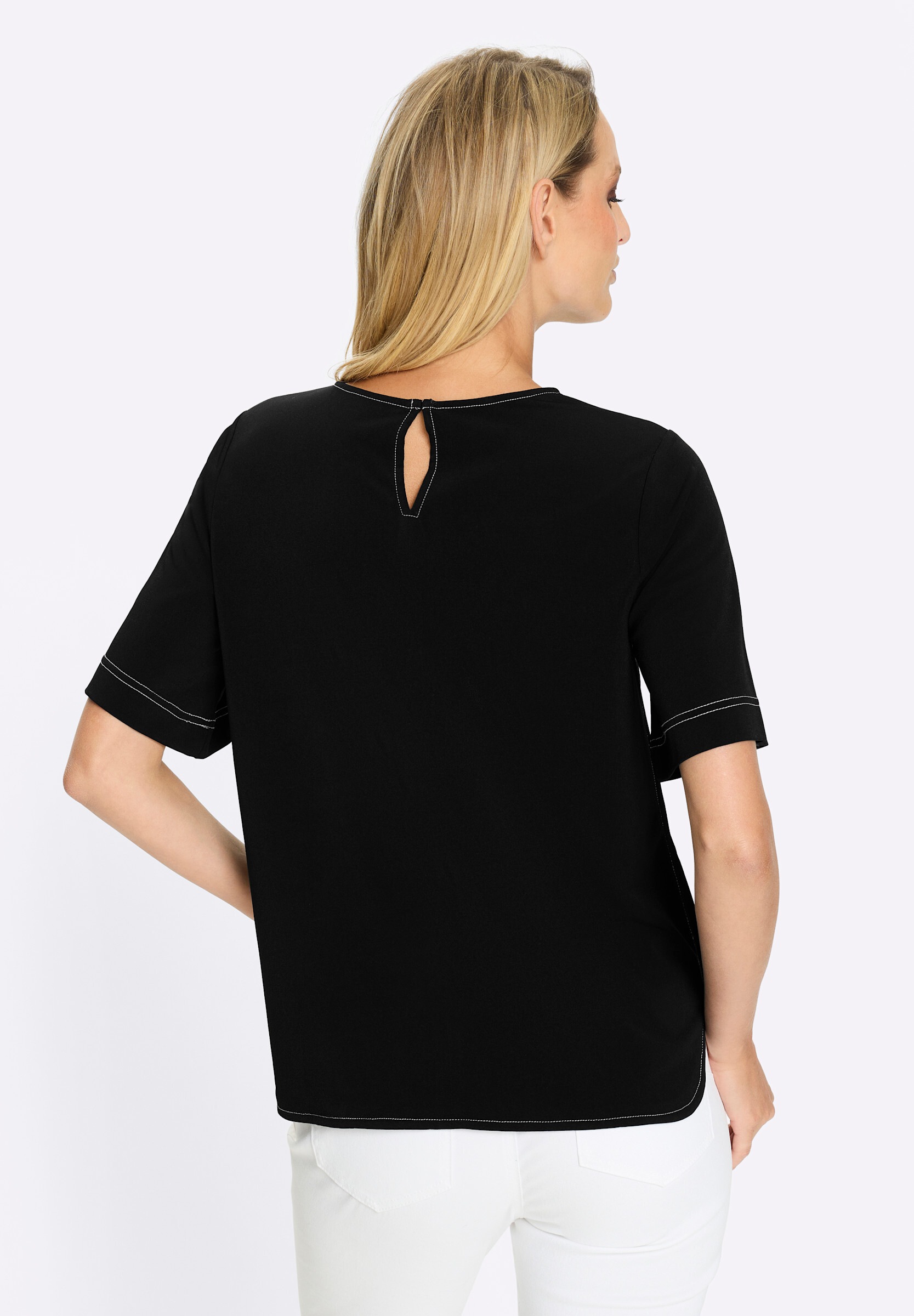 heine T-Shirt »Shirt T-Shirt mit Ziernähten, kontrastfarben«