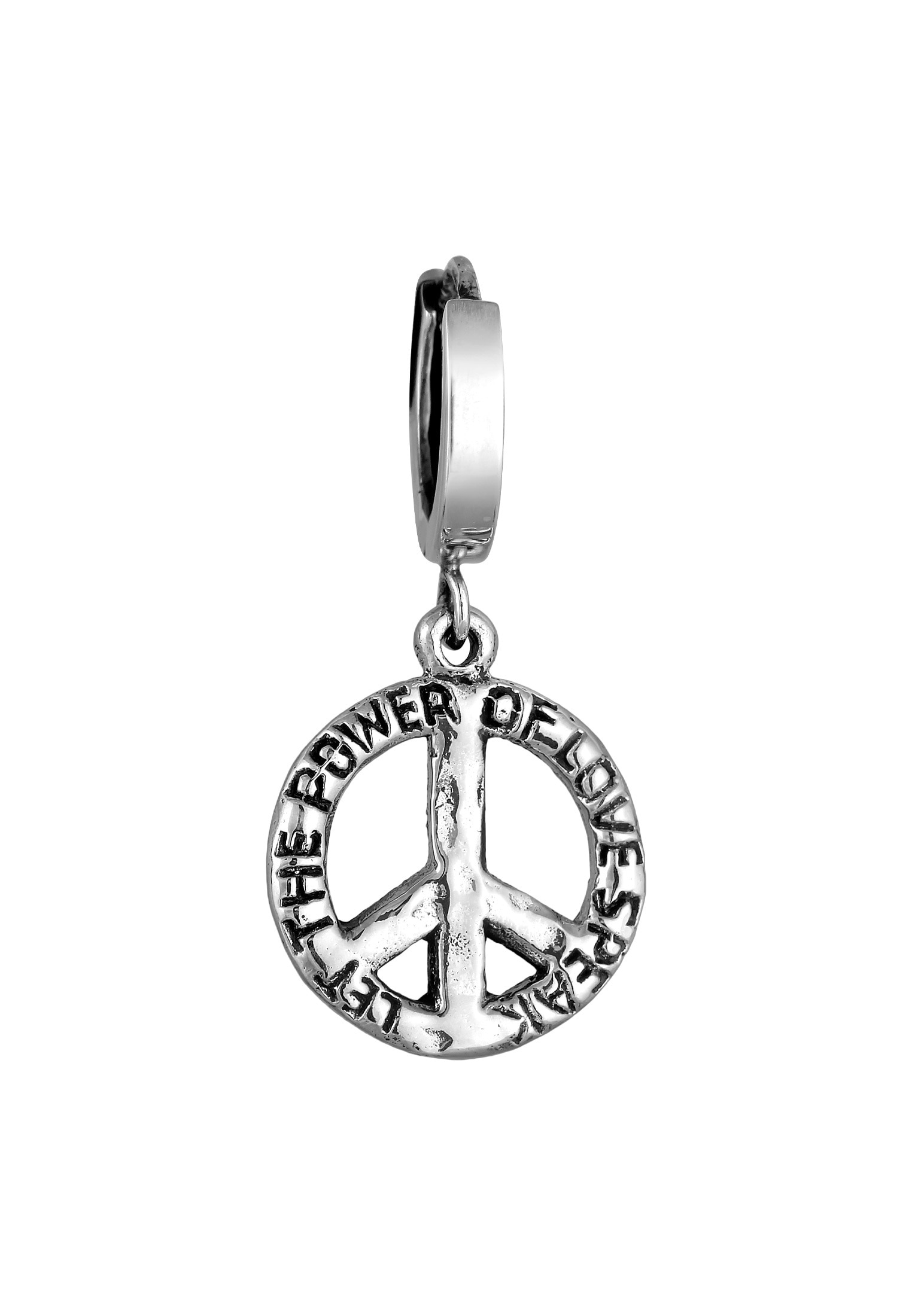 HAZE & GLORY Paar Creolen »Ohrringe Creolen Peace Frieden Used 925 Sterling Silber«