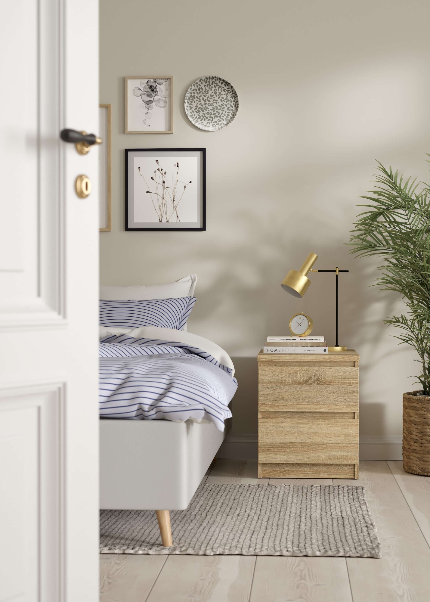 INOSIGN Nachttisch »Naia« Eleganter Nachttisch mit 2 Schubladen