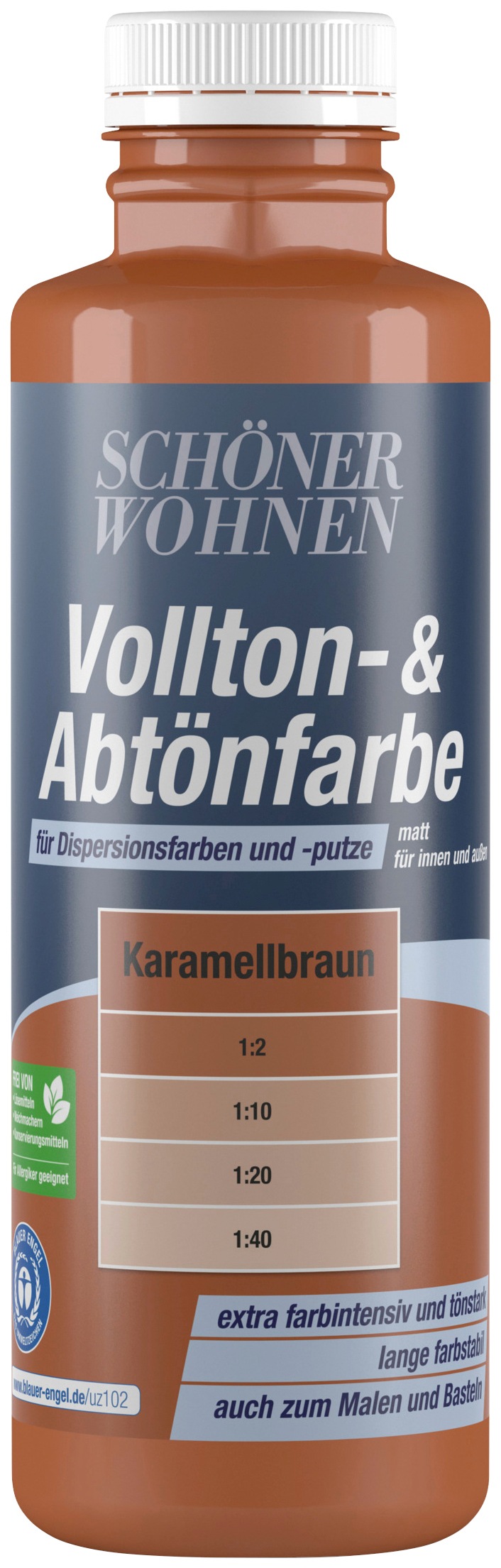 SCHÖNER WOHNEN-Kollektion Vollton- und Abtönfarbe, karamellbraun, 0,5 l