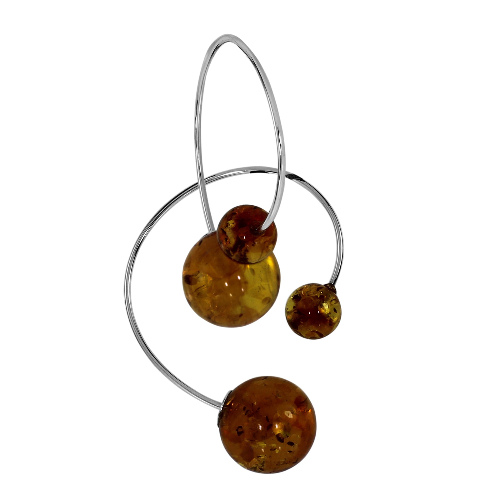 OSTSEE-SCHMUCK Paar Ohrhänger »- Kugel - Silber 925/000 - Bernstein«