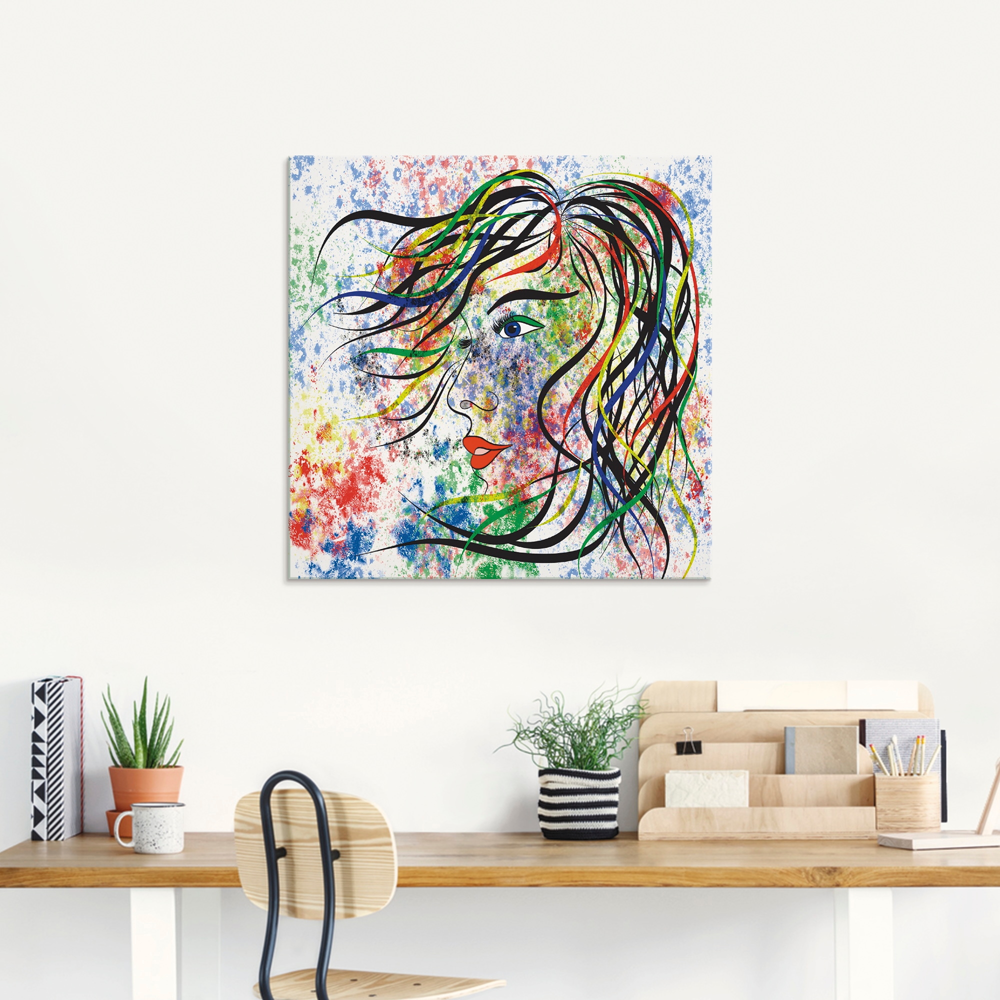 Artland Glasbild »Modern Porträt«, Frau, (1 St.), in verschiedenen Größen